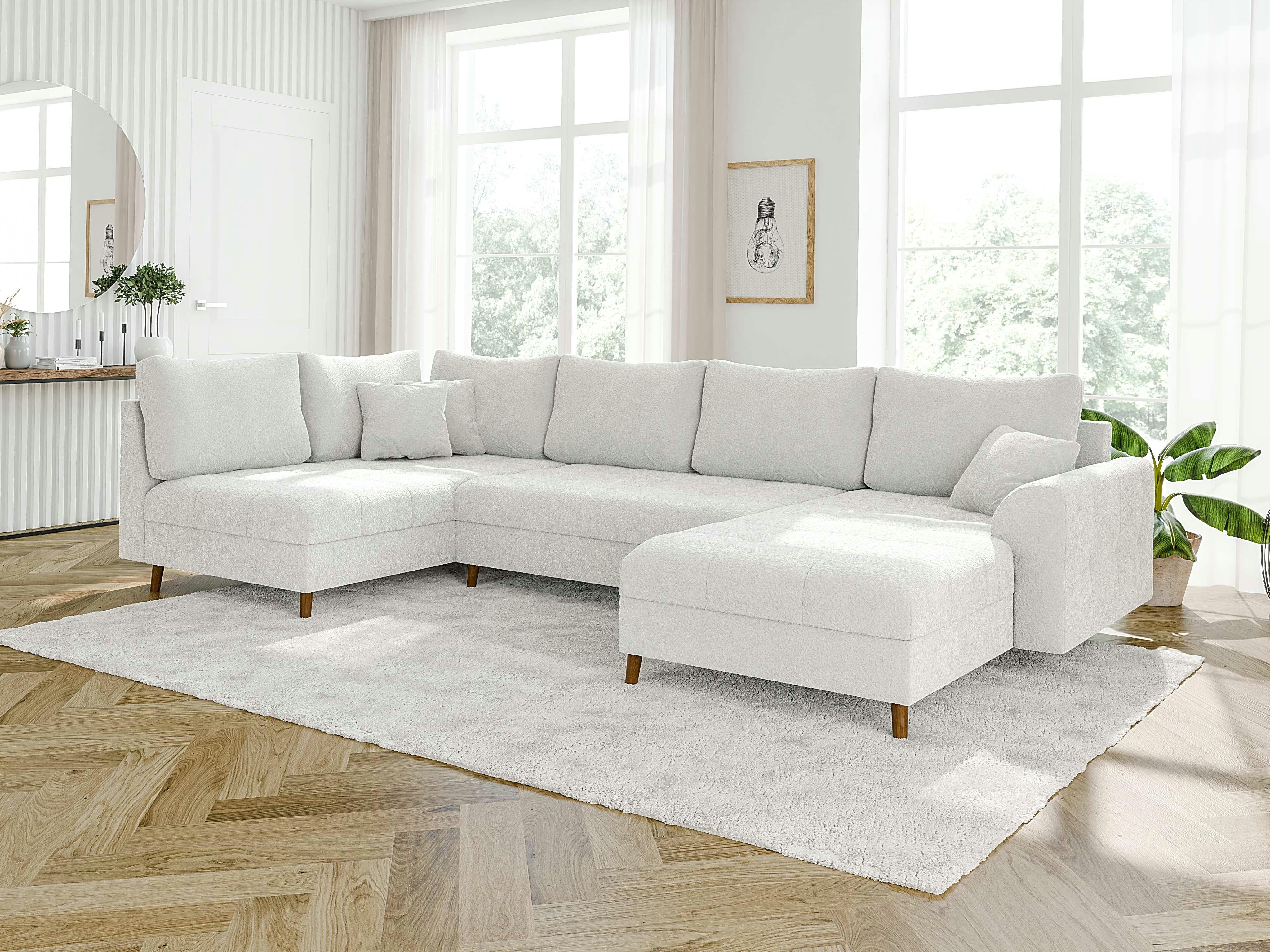 wohnli-moebel-suche-800000762515-1 WOHNLANDSCHAFT Henrik Weiß Boucle - Ottomane rechts Textil S-Style Möbel Möbel > Sofas & Couches > Wohnlandschaften > Wohnlandschaften U-Form Weiß