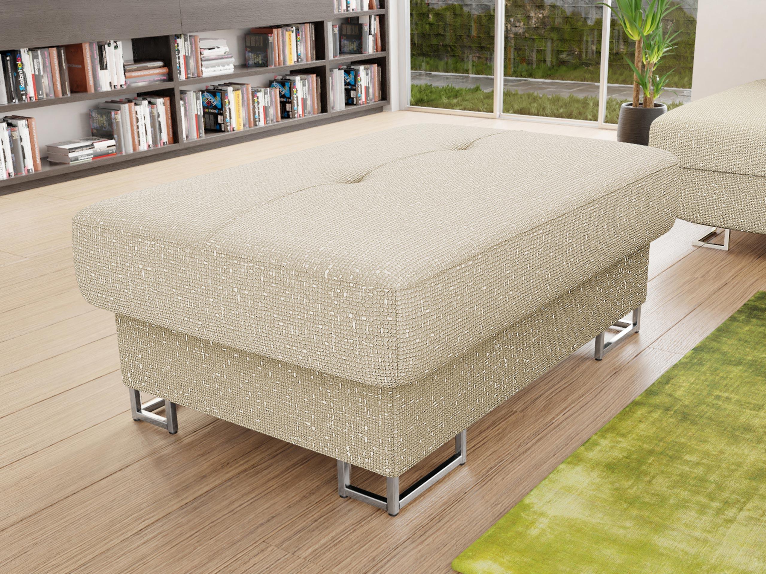 POLSTERHOCKER Cotere Holz MIRJAN24 Möbel > Sessel > Hocker Beige
