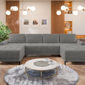 wohnli-moebel-suche-800000764304-1 WOHNLANDSCHAFT Aris XL Textil MIRJAN24 Möbel > Sofas & Couches > Wohnlandschaften > Wohnlandschaften U-Form Grau
