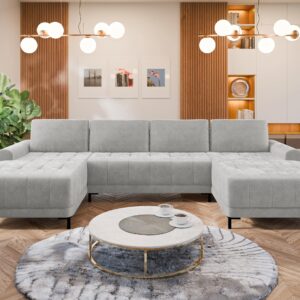 wohnli-moebel-suche-800000764310-1 WOHNLANDSCHAFT Aris XL Textil MIRJAN24 Möbel > Sofas & Couches > Wohnlandschaften > Wohnlandschaften U-Form Grau