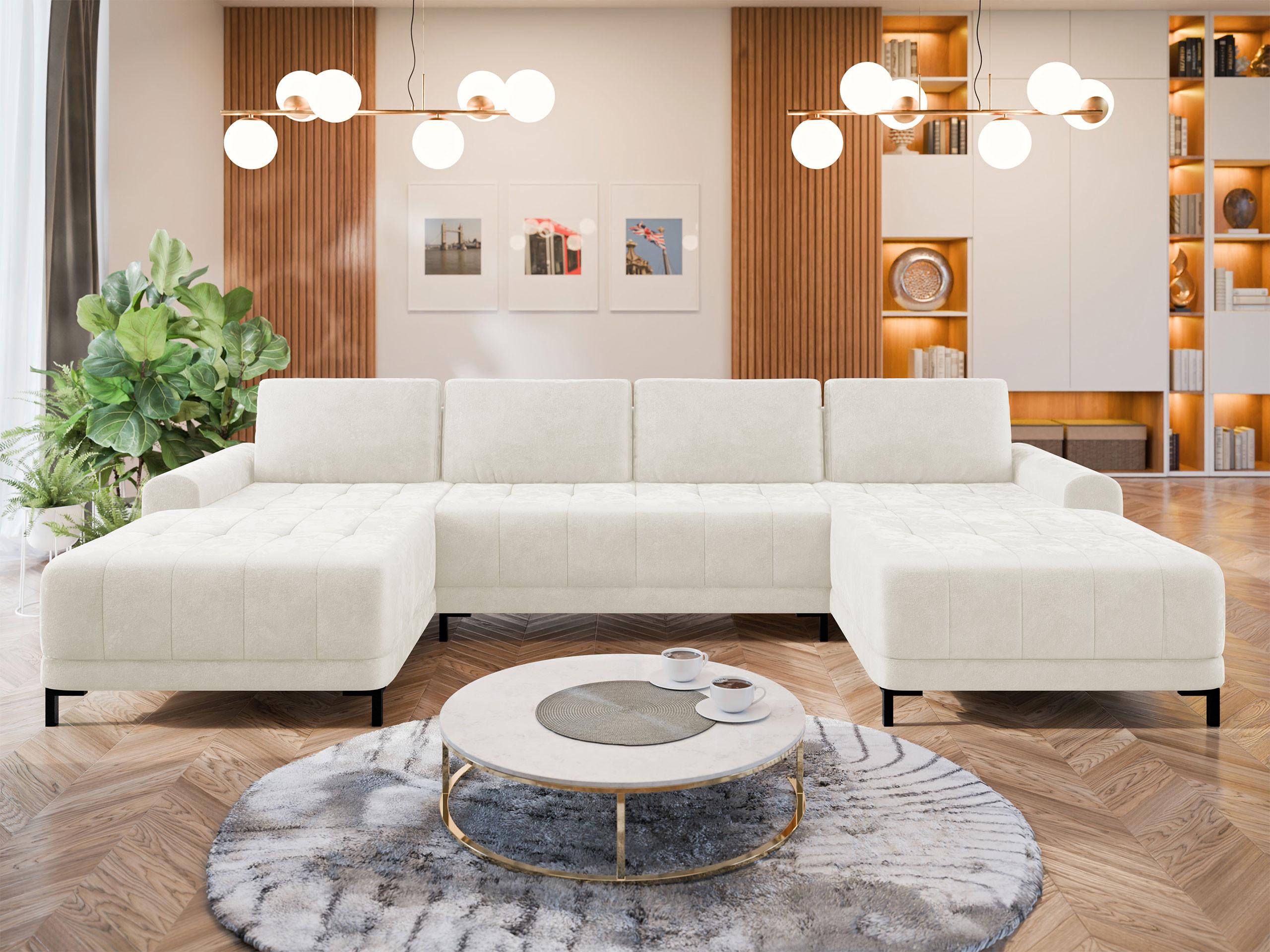 WOHNLANDSCHAFT Aris XL Textil MIRJAN24 Möbel > Sofas & Couches > Wohnlandschaften > Wohnlandschaften U-Form Weiß