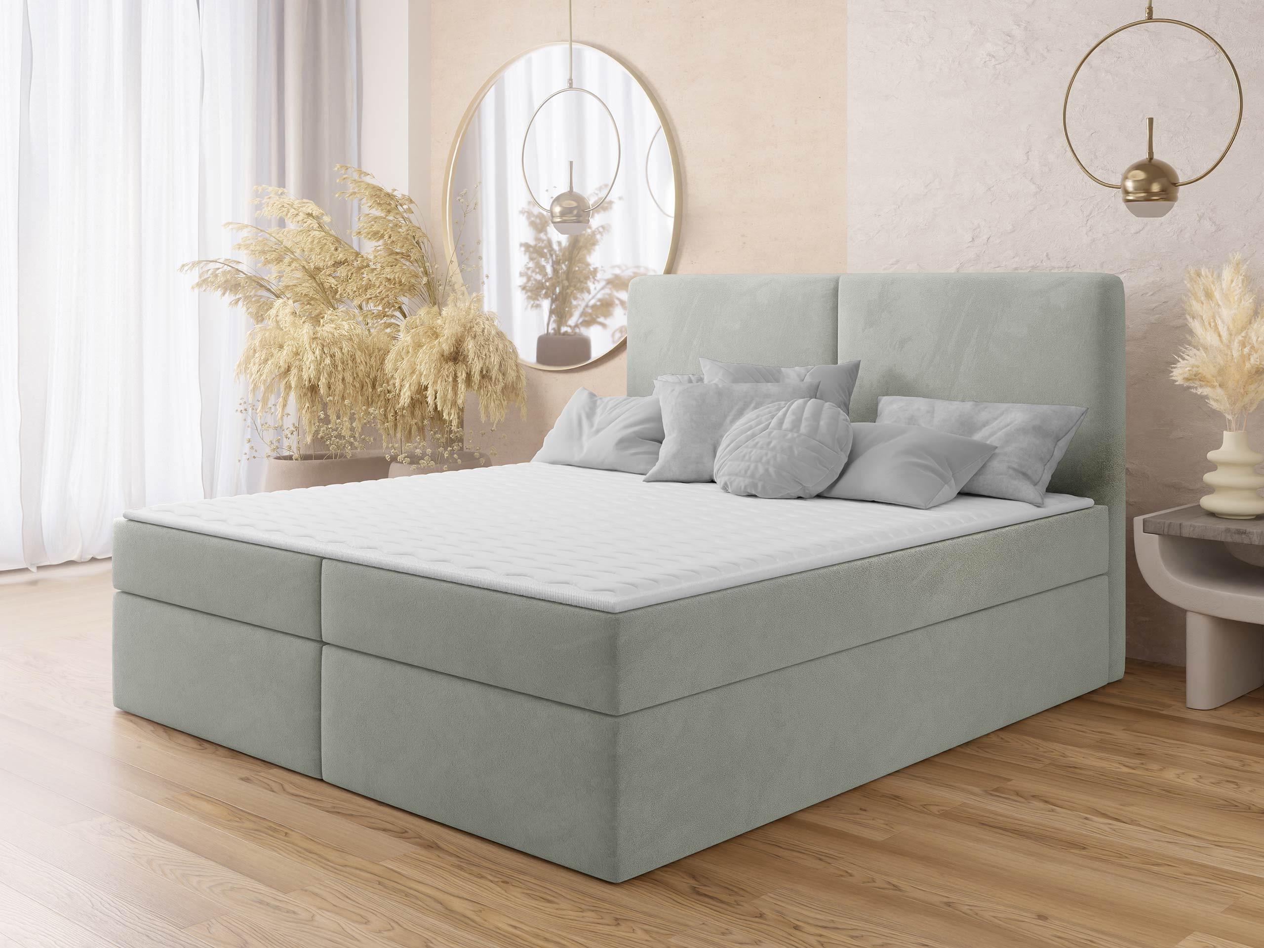 BOXBETT Claire - H3 Textil MIRJAN24 Möbel > Betten > Boxspringbetten Grau