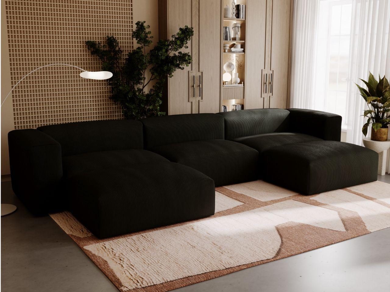 wohnli-moebel-suche-800000766663-1 WOHNLANDSCHAFT U Landi Schwarz Textil Graingold Möbel > Sofas & Couches > Wohnlandschaften > Wohnlandschaften U-Form Schwarz