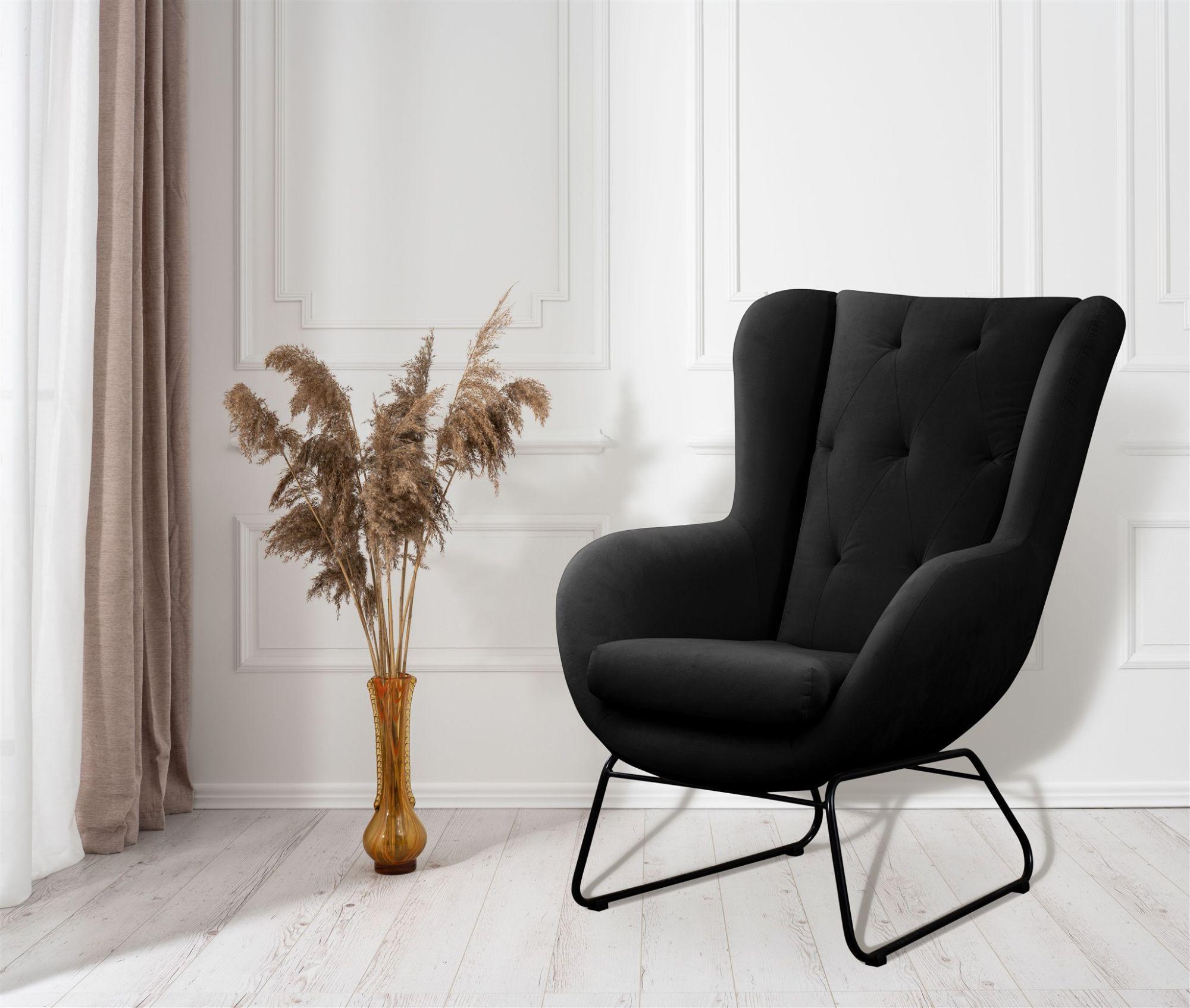 wohnli-moebel-suche-800000766741-1 SESSEL Artemis In Kronos Textil Fun Möbel Möbel > Sessel > Polstersessel Schwarz