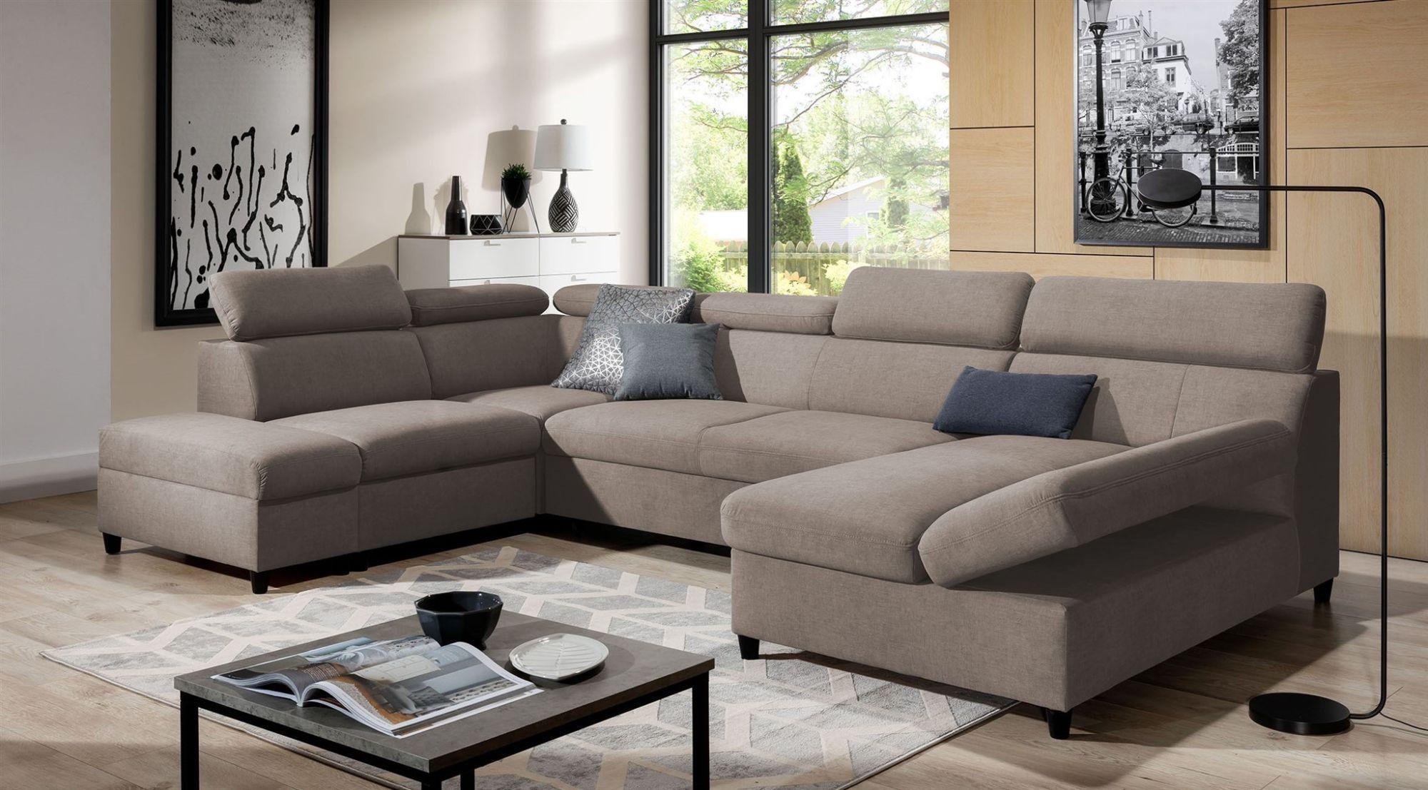 wohnli-moebel-suche-800000766875-1 WOHNLANDSCHAFT Schlafsofa Anton Textil Fun Möbel Möbel > Sofas & Couches > Wohnlandschaften > Wohnlandschaften U-Form Taupe