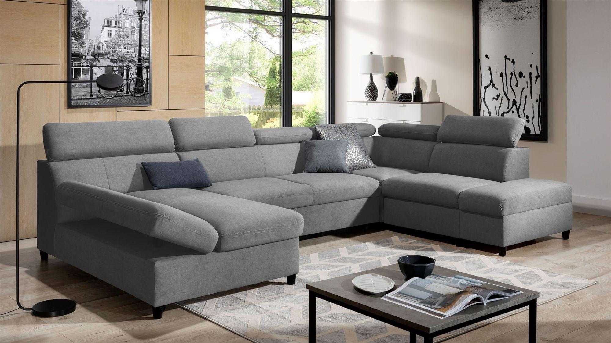 wohnli-moebel-suche-800000766885-1 WOHNLANDSCHAFT Schlafsofa Anton Textil Fun Möbel Möbel > Sofas & Couches > Wohnlandschaften > Wohnlandschaften U-Form Grau