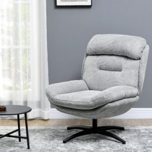 wohnli-moebel-suche-800000767258-1 SESSEL Drehbar Loungesessel mit Wasserabweisend Chenille-Optik für Wohnzimmer Textil HOMCOM Möbel > Sessel > Relaxsessel Grau