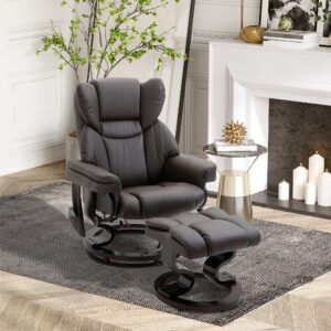 wohnli-moebel-suche-800000767412-1 RELAXSESSEL Massagesessel mit Fußhocker Liegefunktion Braun 79 x 82 x 101 cm Holz HOMCOM Möbel > Sessel > Relaxsessel Braun