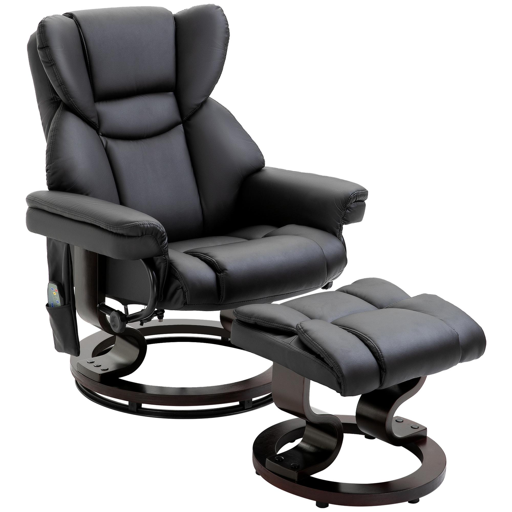 wohnli-moebel-suche-800000767423 Wohnli Möbelsuche - RELAXSESSEL Massagesessel mit Fußhocker Liegefunktion Schwarz 79 x 82 x 101 cm