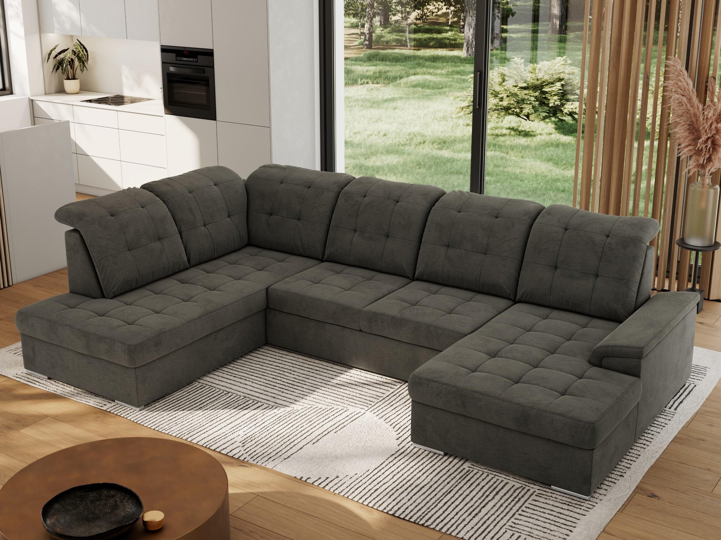 wohnli-moebel-suche-800000767492-1 WOHNLANDSCHAFT MADRITO U - Dunkelgrau Velorus - Links Textil MKS Möbel > Sofas & Couches > Wohnlandschaften > Wohnlandschaften U-Form Grau