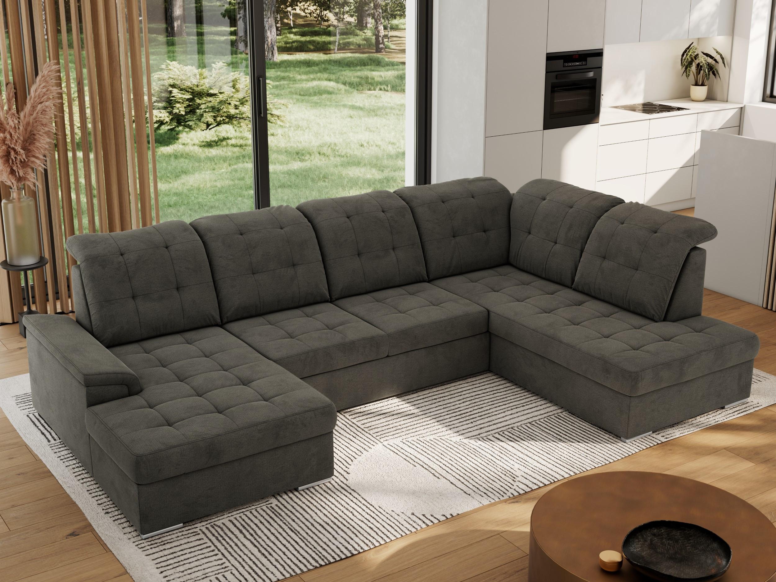 wohnli-moebel-suche-800000767498-1 WOHNLANDSCHAFT MADRITO U - Dunkelgrau Velorus - Rechts Textil MKS Möbel > Sofas & Couches > Wohnlandschaften > Wohnlandschaften U-Form Grau