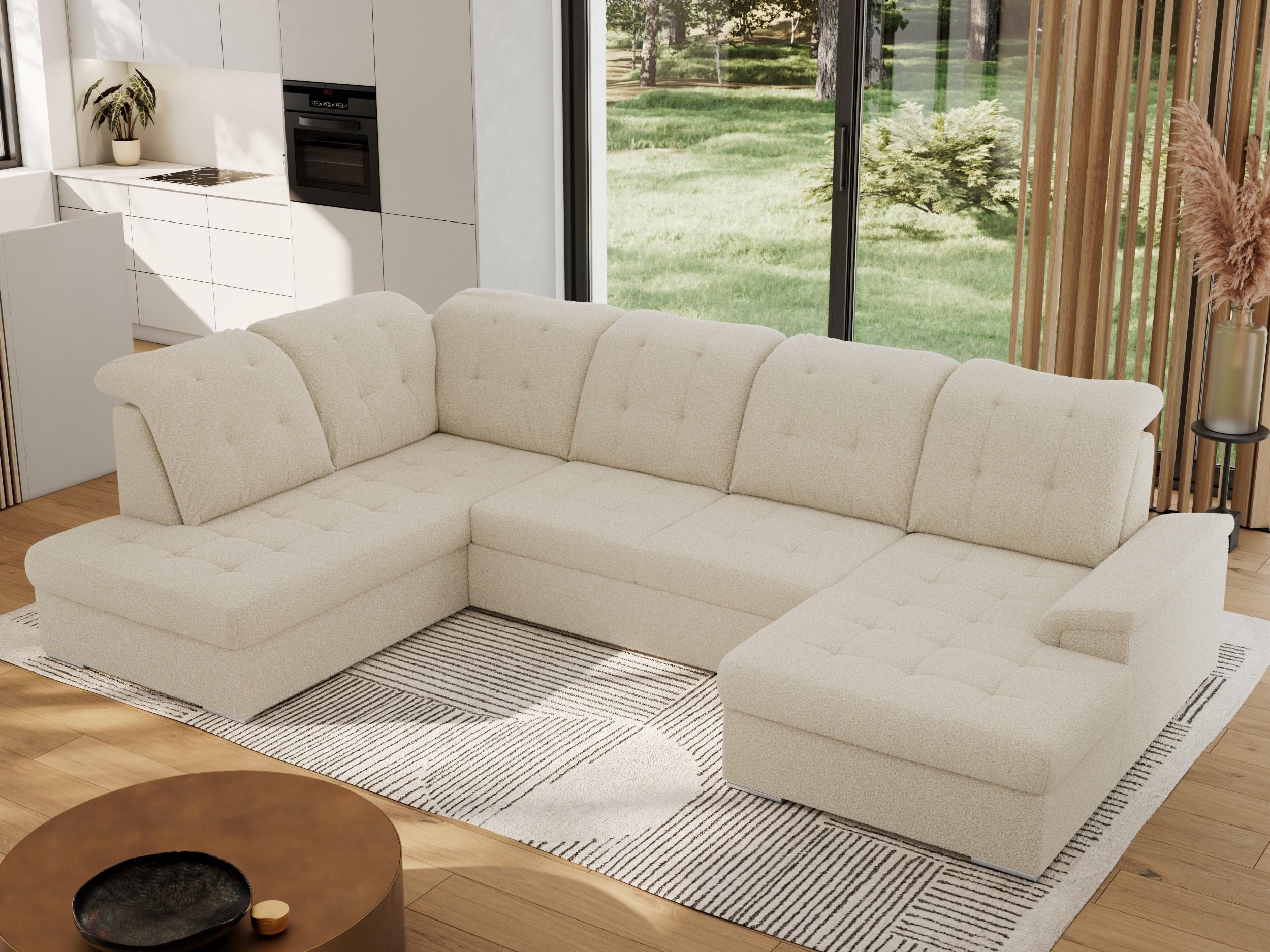 wohnli-moebel-suche-800000767502-1 WOHNLANDSCHAFT MADRITO U - Beige Boucle - Links Textil MKS Möbel > Sofas & Couches > Wohnlandschaften > Wohnlandschaften U-Form Beige