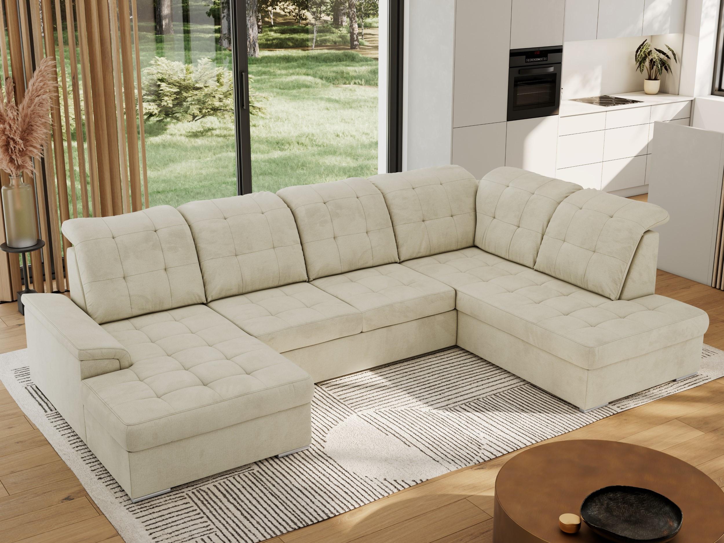 wohnli-moebel-suche-800000767504-1 WOHNLANDSCHAFT MADRITO U - Beige Velorus - Rechts Textil MKS Möbel > Sofas & Couches > Wohnlandschaften > Wohnlandschaften U-Form Beige