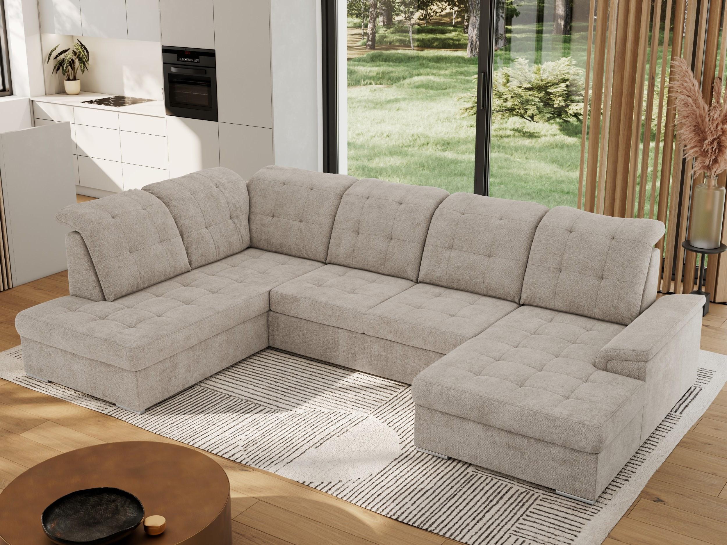 WOHNLANDSCHAFT MADRITO U - Beige Struktur - Links Textil MKS Möbel > Sofas & Couches > Wohnlandschaften > Wohnlandschaften U-Form Beige