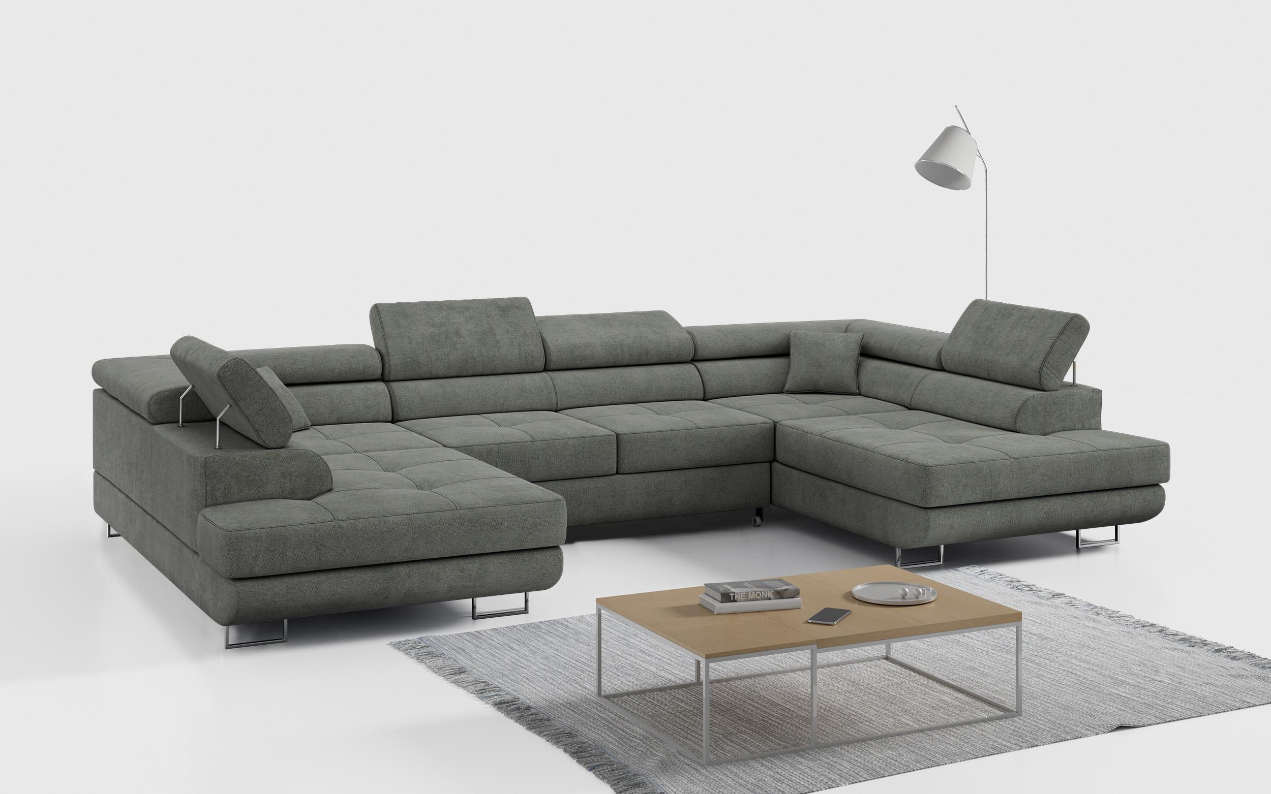 wohnli-moebel-suche-800000767520-1 WOHNLANDSCHAFT GUSTAW U Grau Struktur Textil MKS Möbel > Sofas & Couches > Wohnlandschaften > Wohnlandschaften U-Form Grau