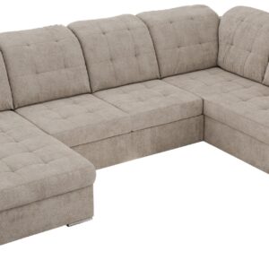 Wohnli Möbelsuche - WOHNLANDSCHAFT MADRITO U - Beige Struktur - Rechts