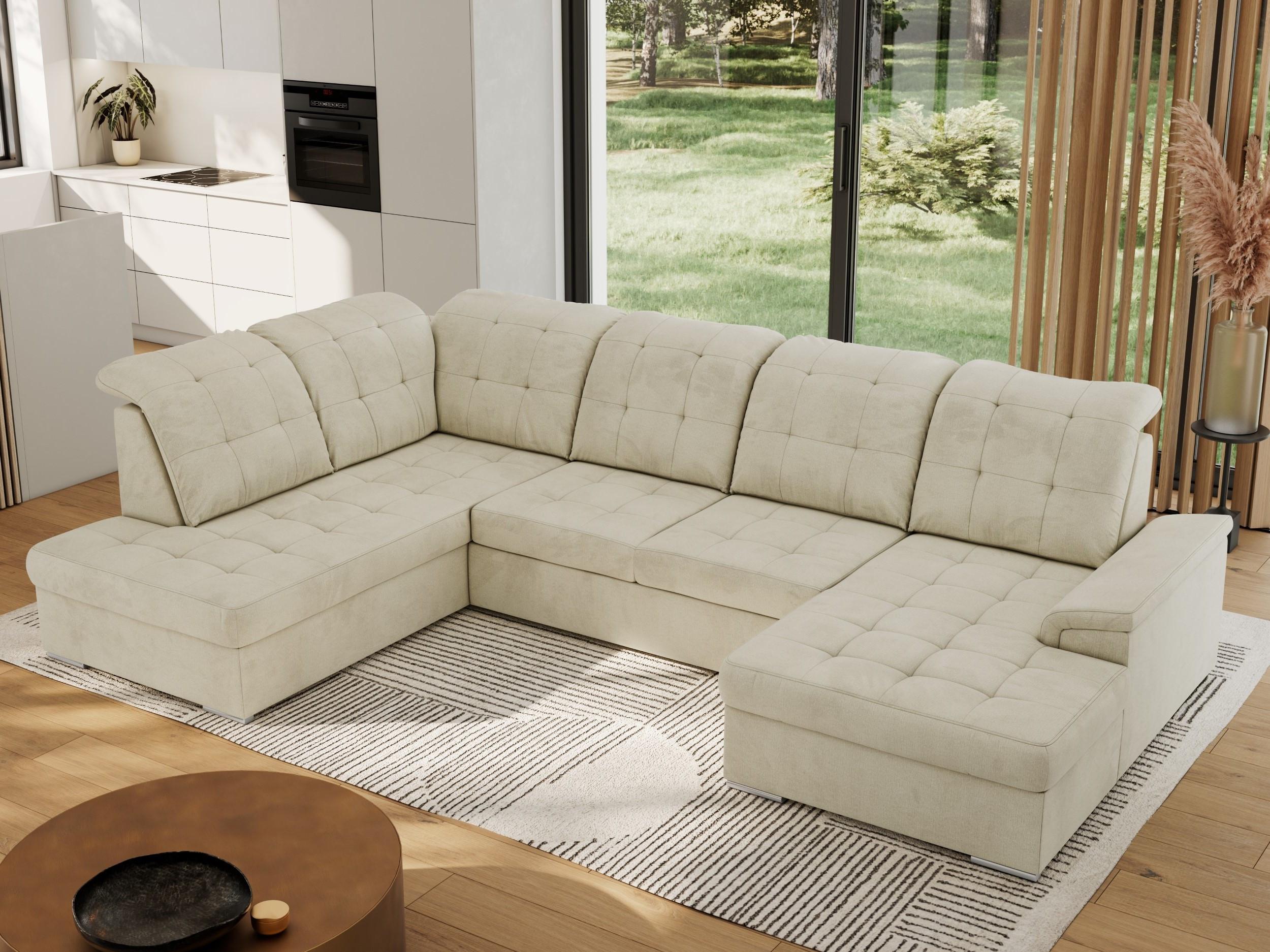 wohnli-moebel-suche-800000767543-1 WOHNLANDSCHAFT MADRITO U - Beige Velorus - Links Textil MKS Möbel > Sofas & Couches > Wohnlandschaften > Wohnlandschaften U-Form Beige