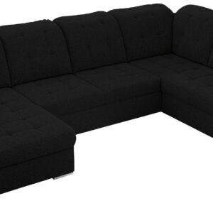 Wohnli Möbelsuche - WOHNLANDSCHAFT MADRITO U - Schwarz Boucle - Rechts