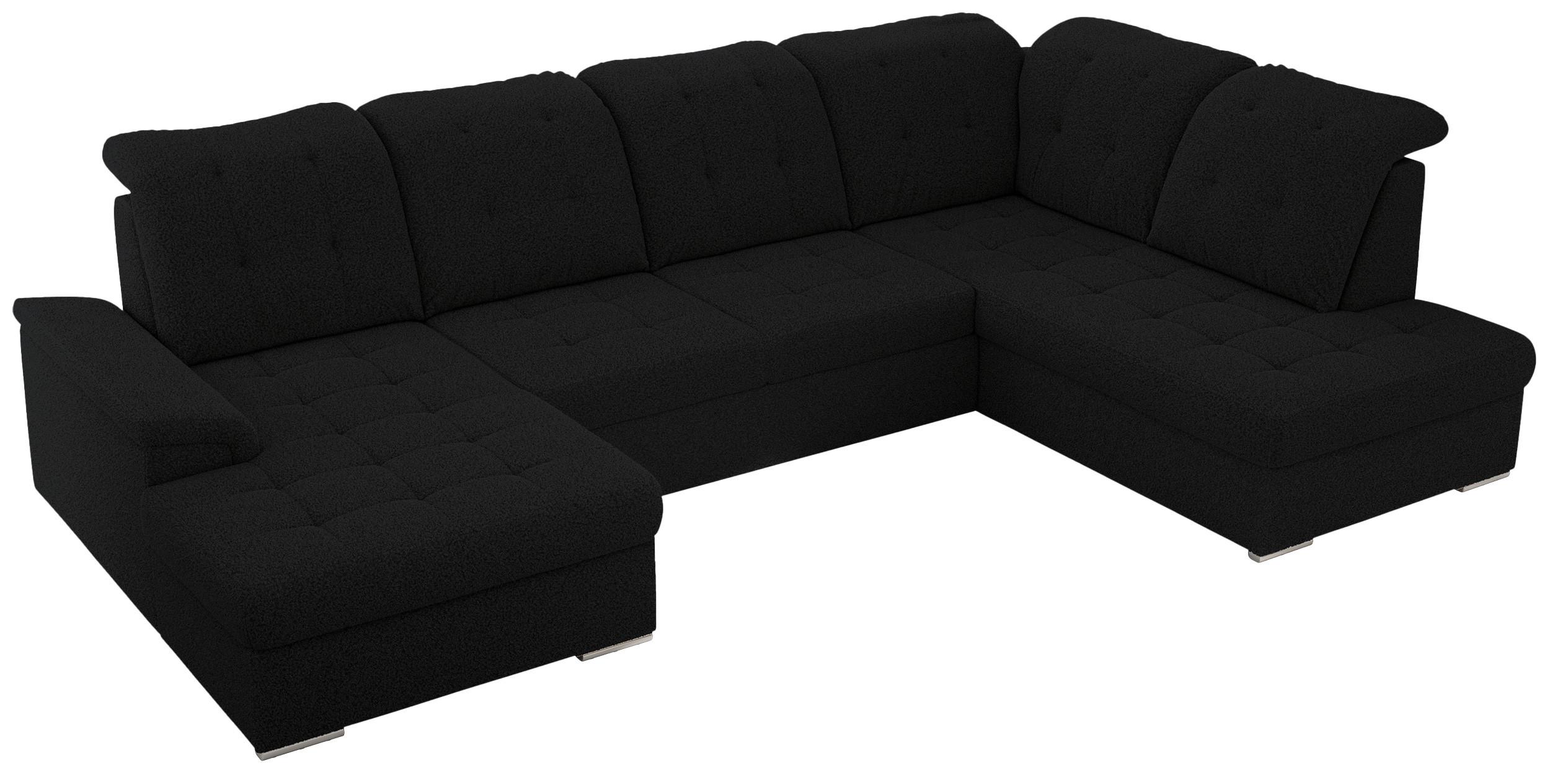 Wohnli Möbelsuche - WOHNLANDSCHAFT MADRITO U - Schwarz Boucle - Rechts