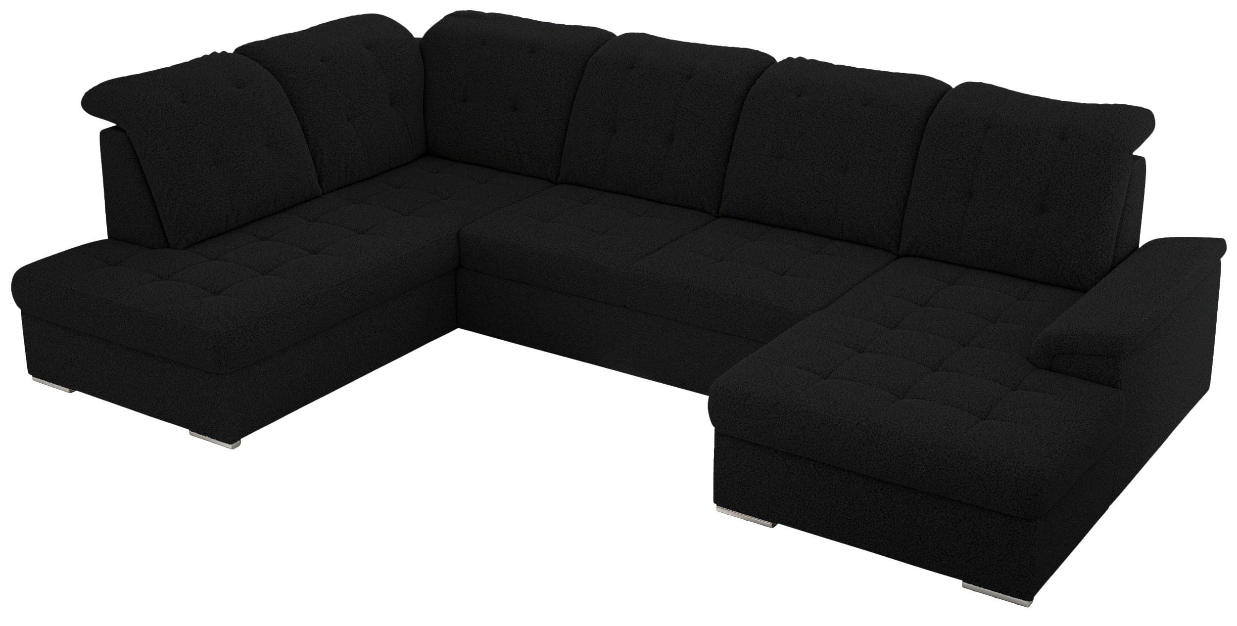 Wohnli Möbelsuche - WOHNLANDSCHAFT MADRITO U - Schwarz Boucle - Links