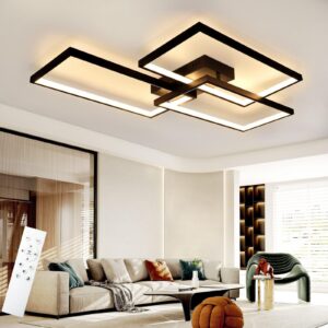 wohnli-moebel-suche-800000770096-1 LED-DECKENLEUCHTE Lia 80/54/8 cm Deckenlampe Metall Nettlife Lampen & Leuchten > LED-Leuchten > LED-Deckenleuchten Schwarz