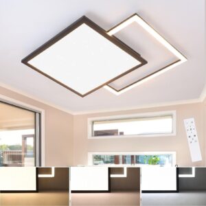 wohnli-moebel-suche-800000770159-1 LED-DECKENLEUCHTE Carl 53/53/5 cm Deckenlampe Metall Nettlife Lampen & Leuchten > LED-Leuchten > LED-Deckenleuchten Schwarz