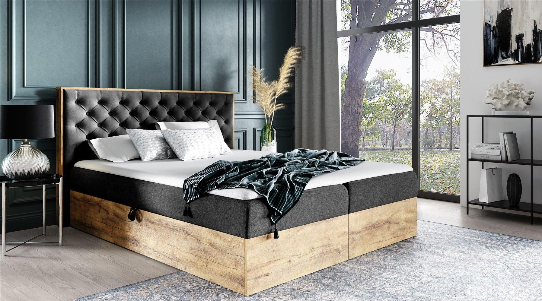 BOXBETT Diona Faro Textil Fun Möbel Möbel > Betten > Boxspringbetten Schwarz