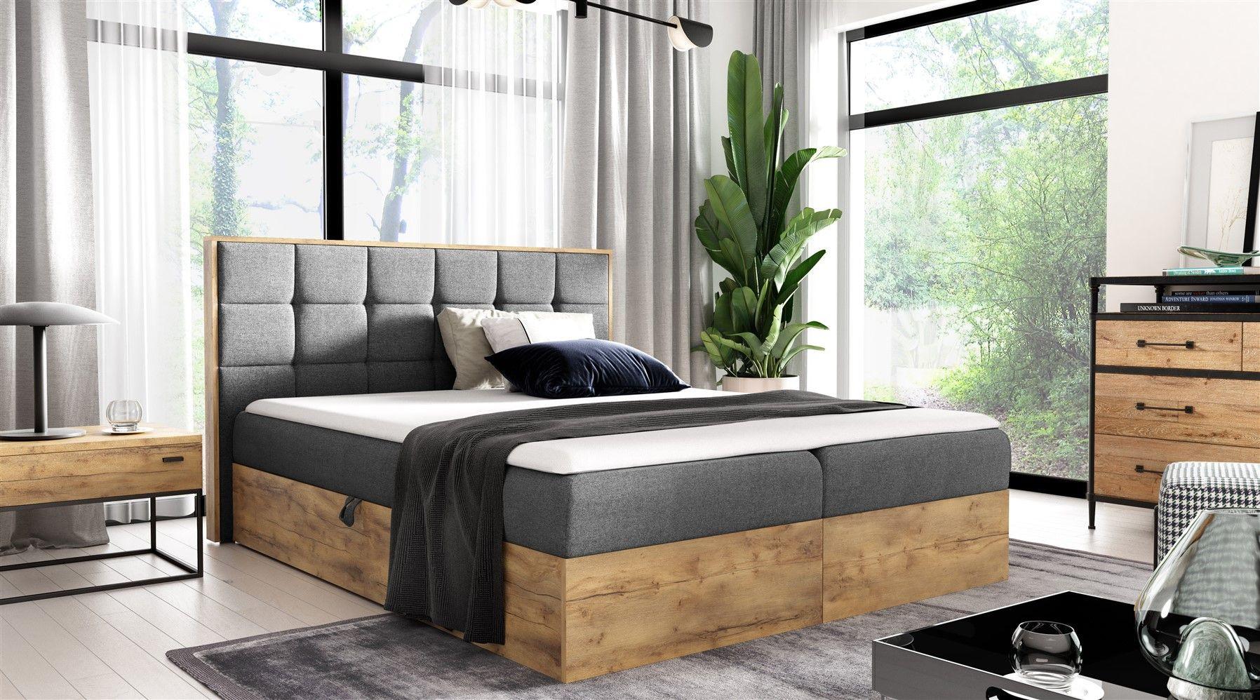 wohnli-moebel-suche-800000770910-1 BOXBETT Kalypso überlänge Faro Textil Fun Möbel Möbel > Betten > Boxspringbetten Grau
