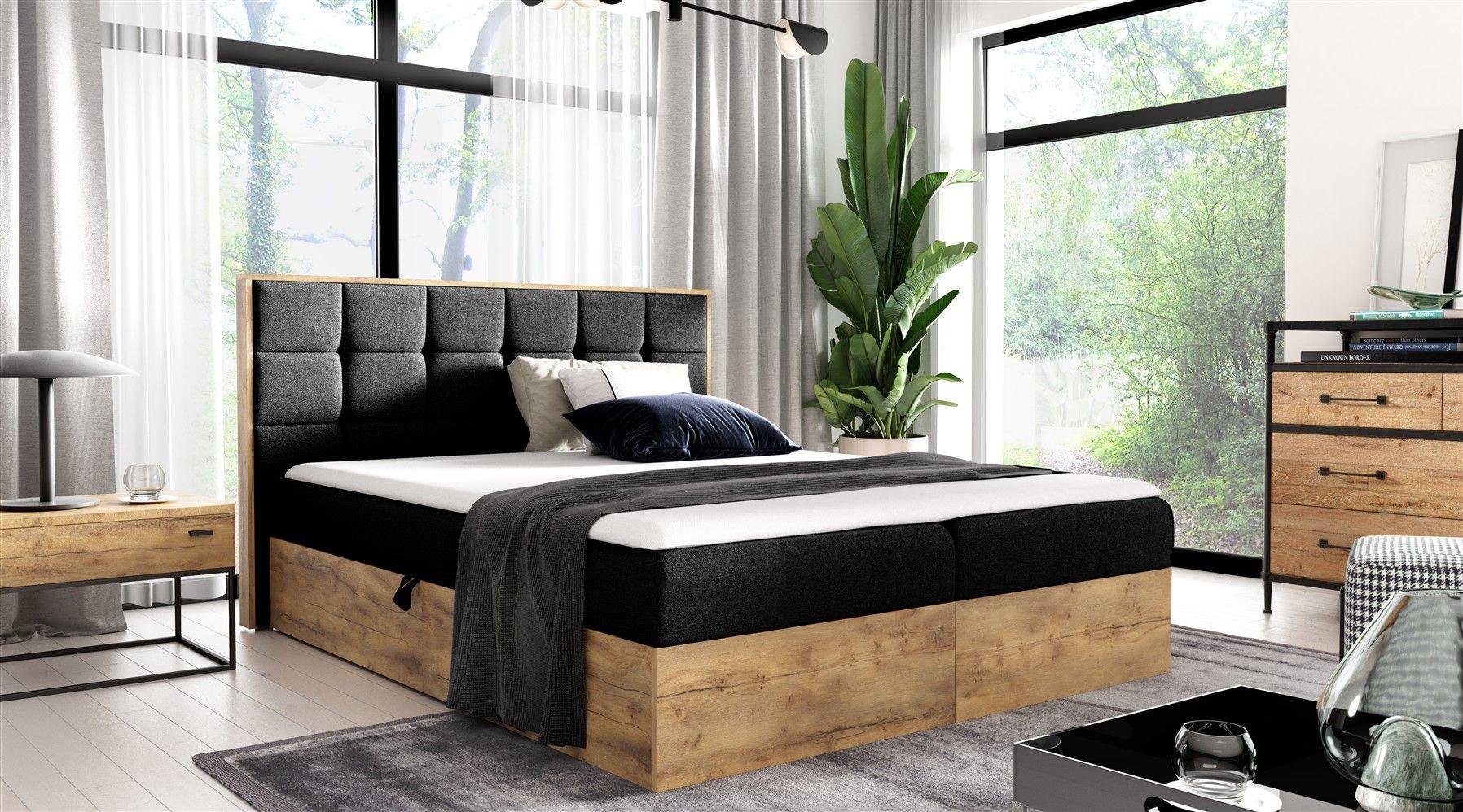BOXBETT Kalypso Faro Textil Fun Möbel Möbel > Betten > Boxspringbetten Schwarz
