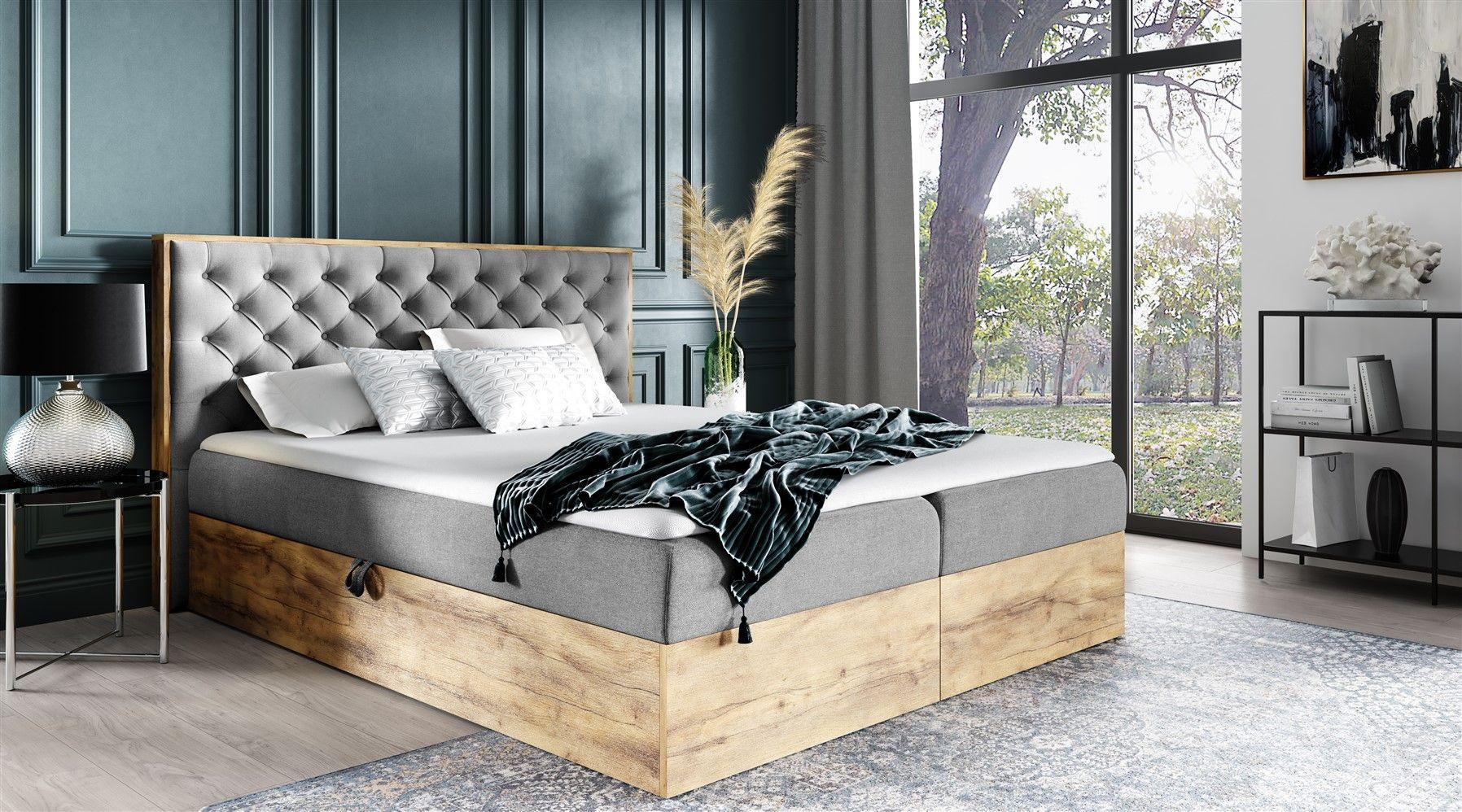 BOXBETT Diona Faro Textil Fun Möbel Möbel > Betten > Boxspringbetten Grau