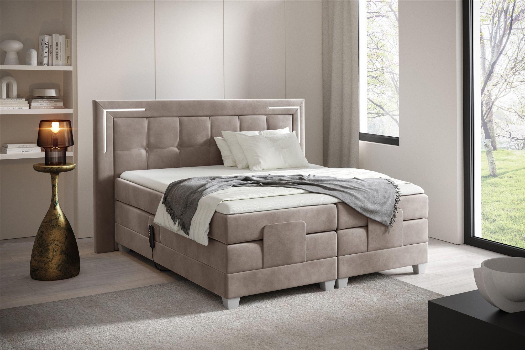 BOXSPRINGBETT Bett Elektrisch Dores Textil Fun Möbel Möbel > Betten > Boxspringbetten Grau