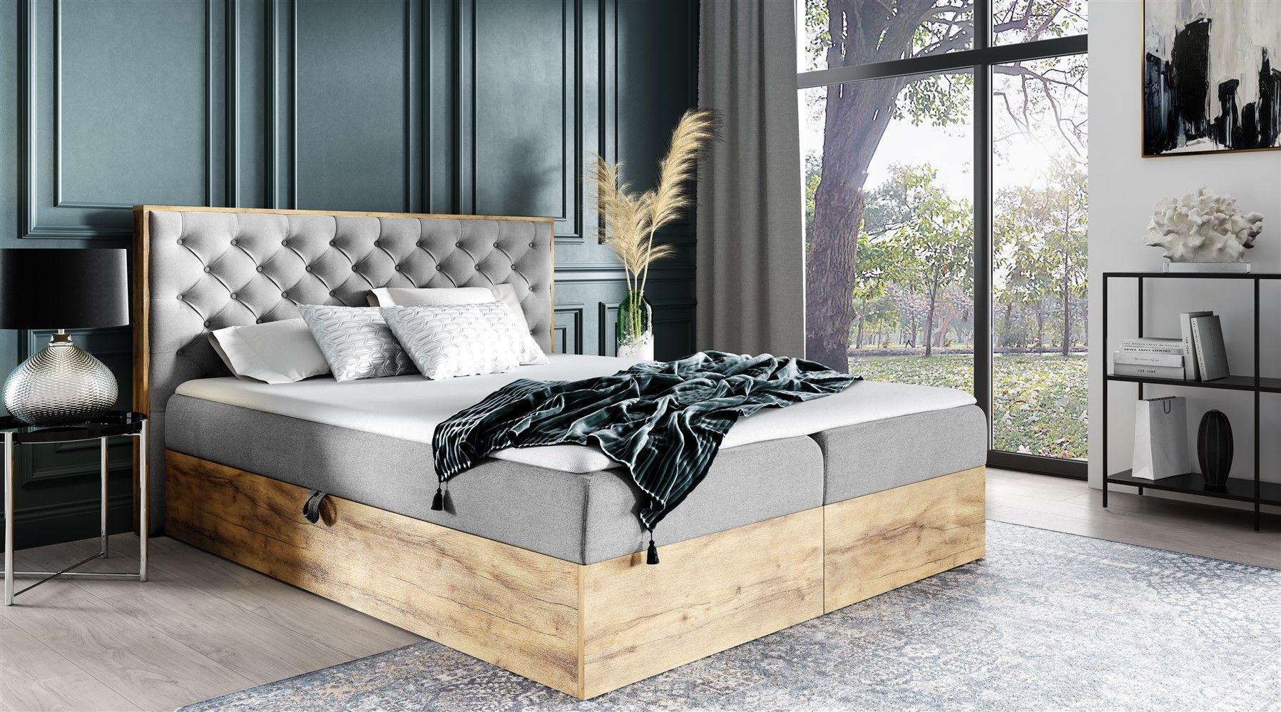 BOXBETT Diona Faro Textil Fun Möbel Möbel > Betten > Boxspringbetten Grau