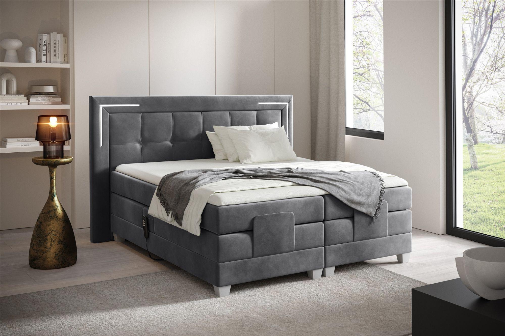 BOXSPRINGBETT Bett Elektrisch Dores Textil Fun Möbel Möbel > Betten > Boxspringbetten Grau