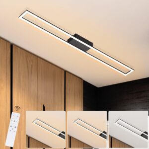 LED-DECKENLEUCHTE Helga 108/11/5 cm Deckenlampe Metall Nettlife Lampen & Leuchten > LED-Leuchten > LED-Deckenleuchten Schwarz