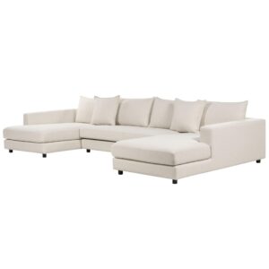 wohnli-moebel-suche-800000772052-1 5-SITZER WOHNLANDSCHAFT U-förmig hellbeige Lilviken Textil Beliani Möbel > Sofas & Couches > Wohnlandschaften > Wohnlandschaften U-Form Weiß
