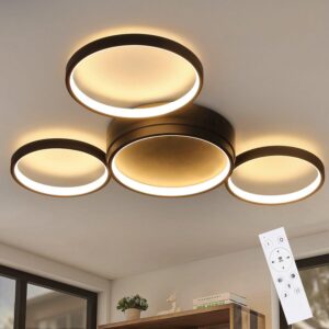 LED-DECKENLEUCHTE Molekül 62/47/7 cm Deckenlampe Metall Nettlife Lampen & Leuchten > LED-Leuchten > LED-Deckenleuchten Schwarz