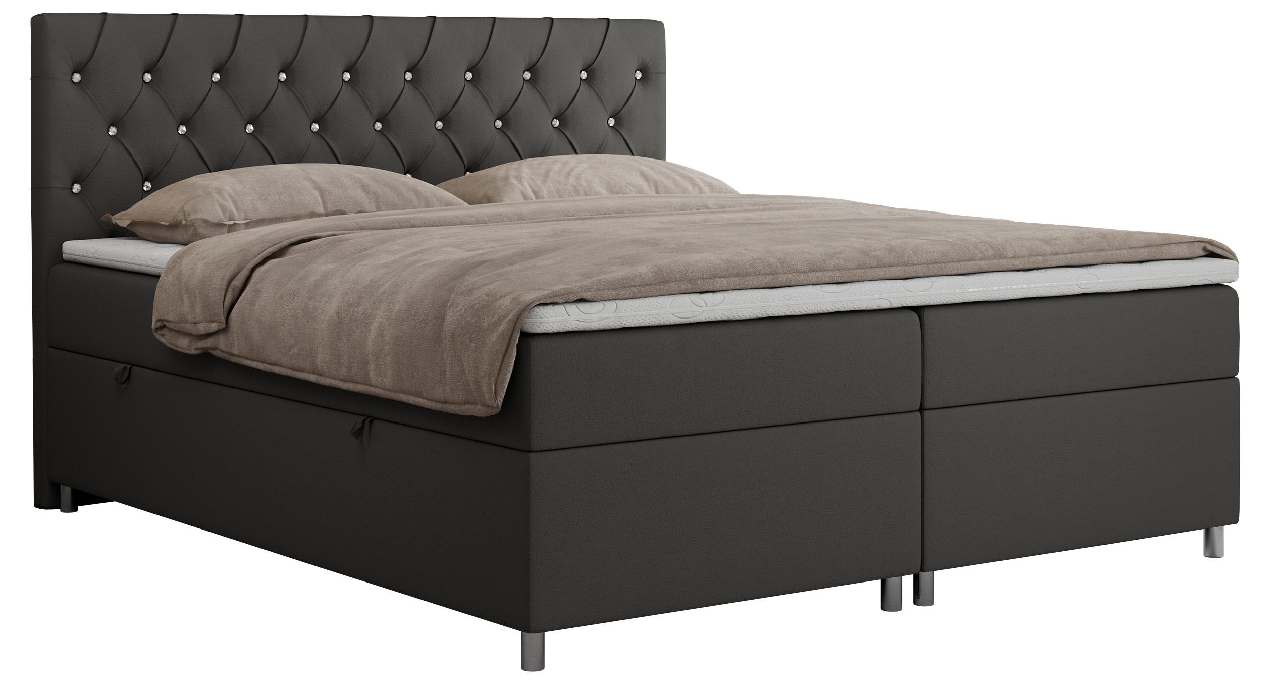 wohnli-moebel-suche-800000780475 Wohnli Möbelsuche - BOXBETT ROMA 180/200 - Dunkelgrau Kunstleder - H4