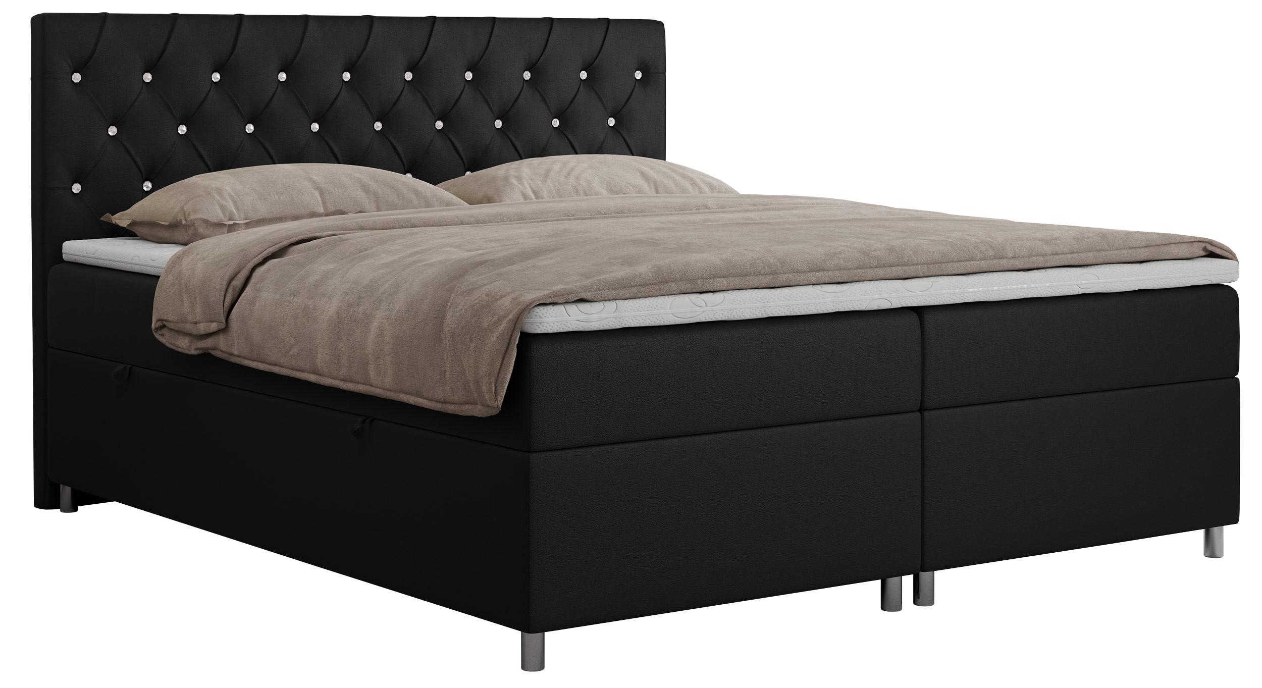 wohnli-moebel-suche-800000780526 Wohnli Möbelsuche - BOXBETT ROMA 160/200 - Schwarz Kunstleder - H3