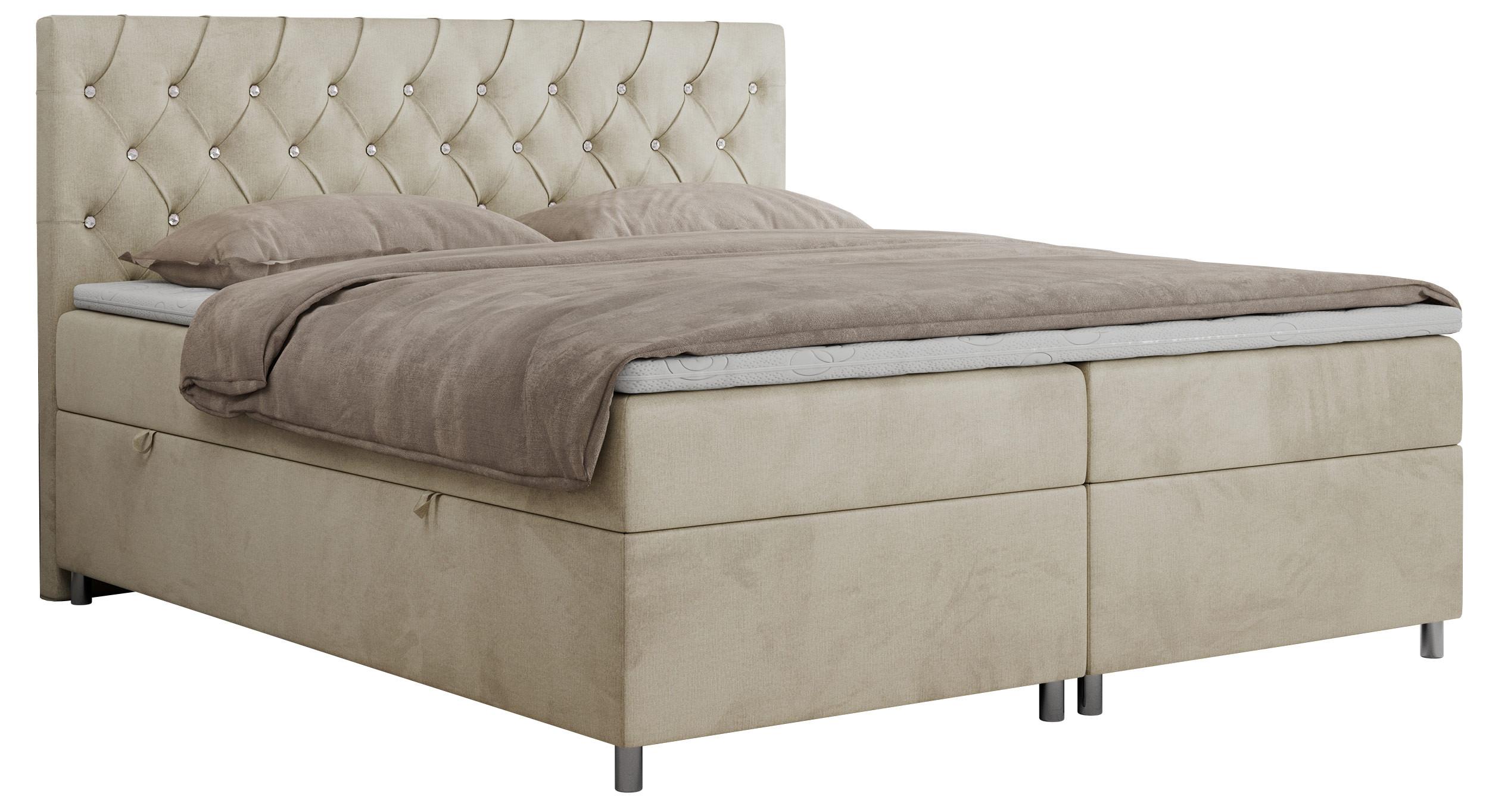 wohnli-moebel-suche-800000780699 Wohnli Möbelsuche - BOXBETT ROMA 200/200 - Beige Velvet - H4