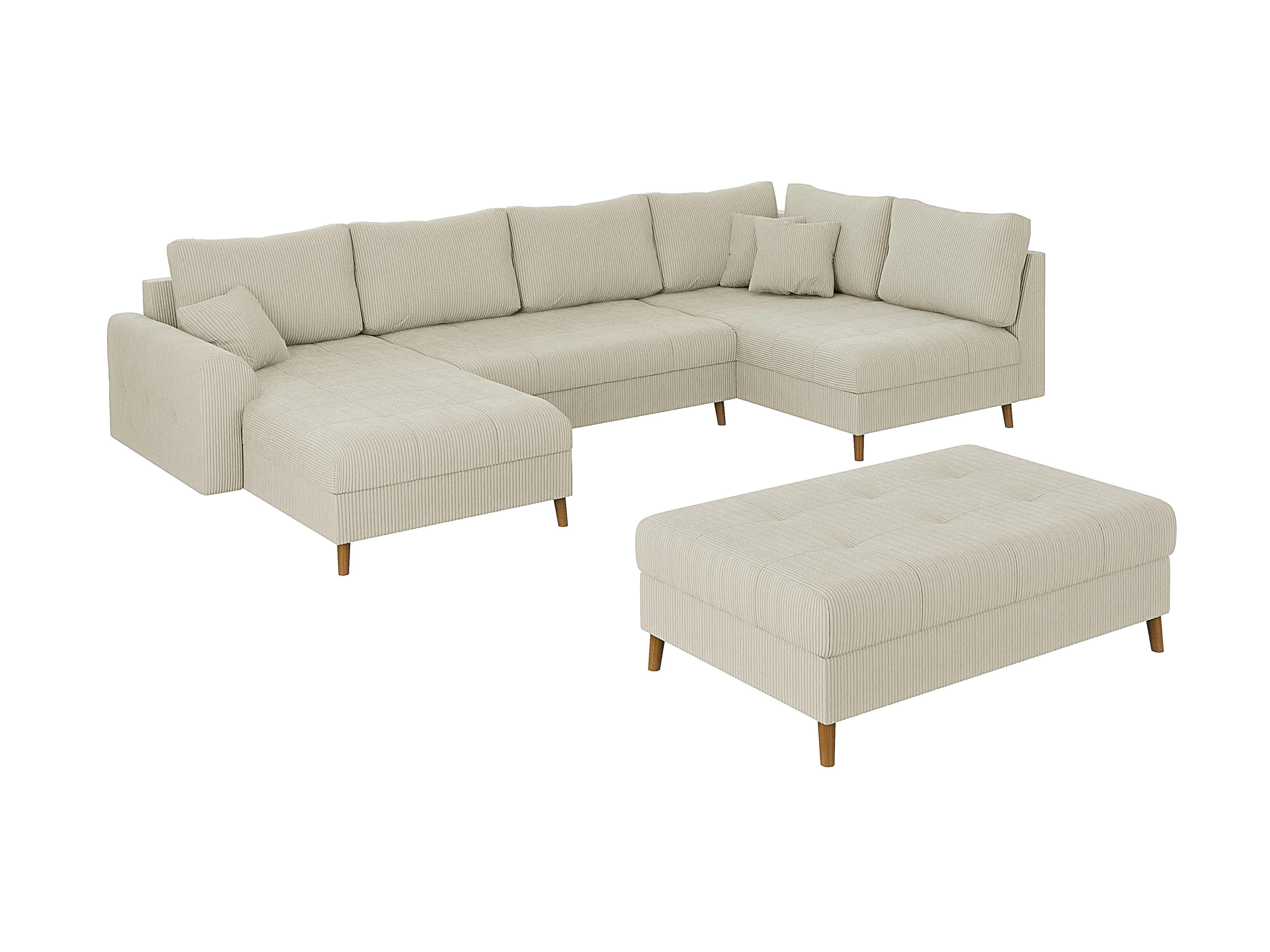Wohnli Möbelsuche - WOHNLANDSCHAFT inkl. Hocker Alma Beige Cord