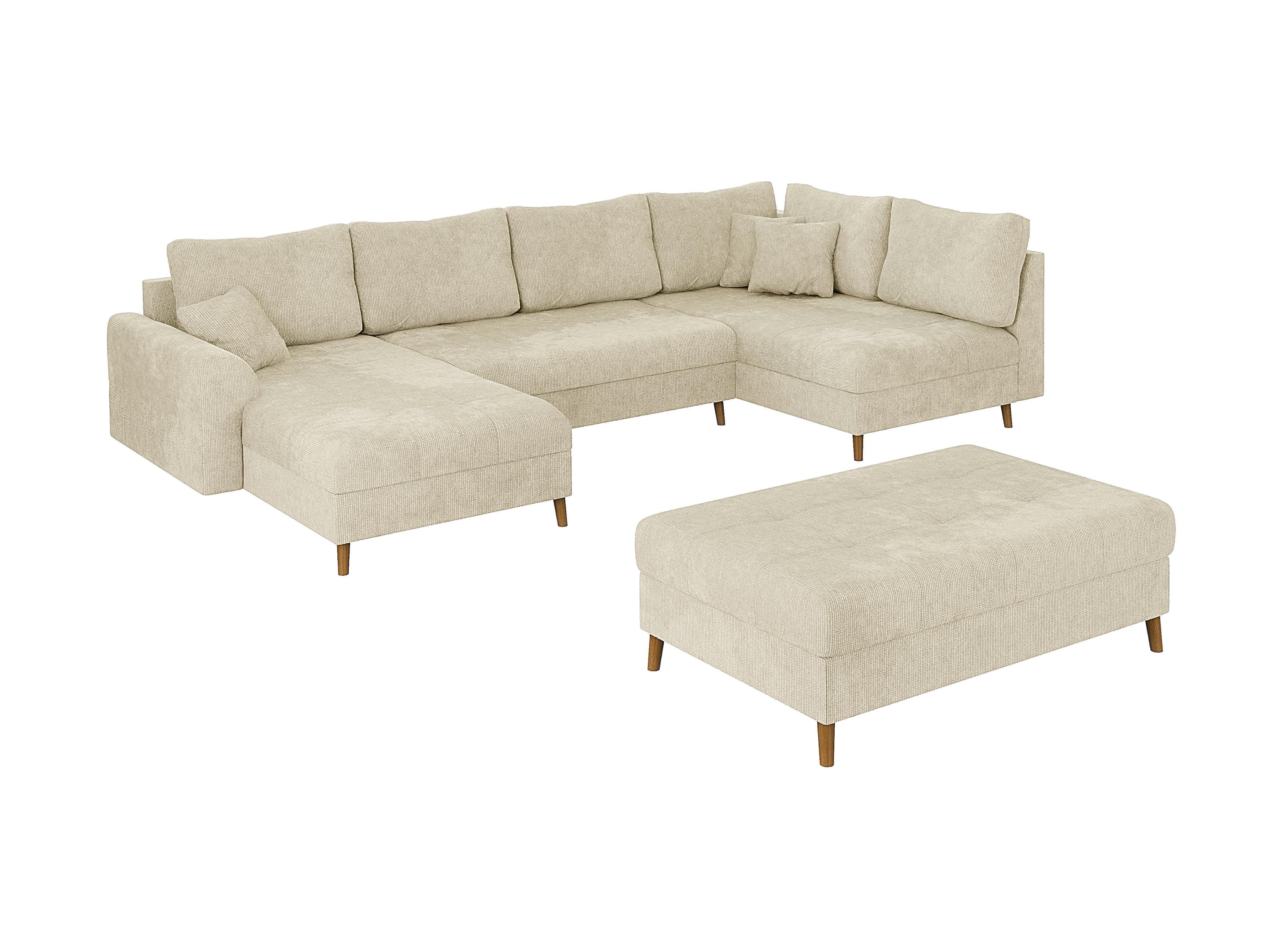 wohnli-moebel-suche-800000780831 Wohnli Möbelsuche - WOHNLANDSCHAFT inkl. Hocker Sigurd Beige Chenille
