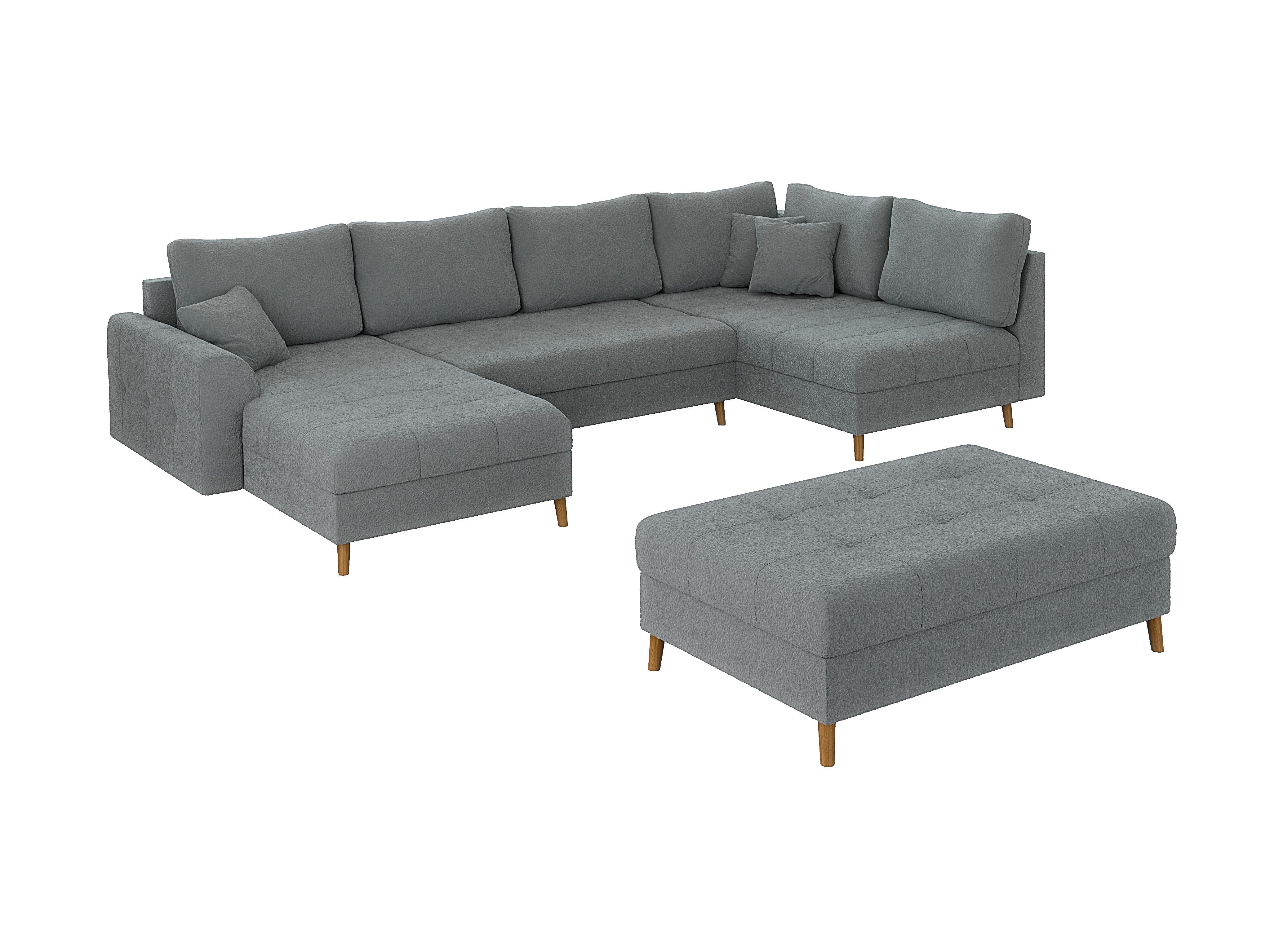 wohnli-moebel-suche-800000780832 Wohnli Möbelsuche - WOHNLANDSCHAFT inkl. Hocker Henrik Grau Boucle