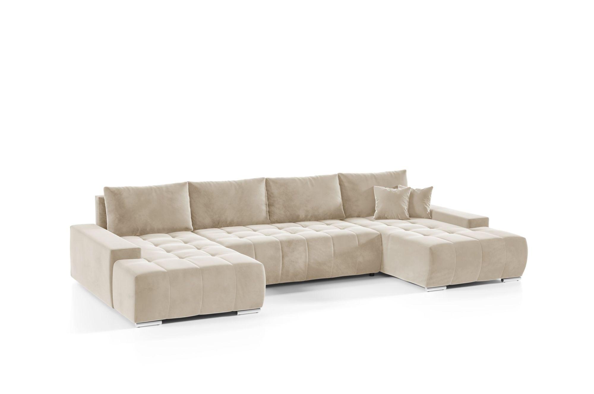 WOHNLANDSCHAFT Vogar In Monolith Textil Fun Möbel Möbel > Sofas & Couches > Wohnlandschaften > Wohnlandschaften U-Form Beige