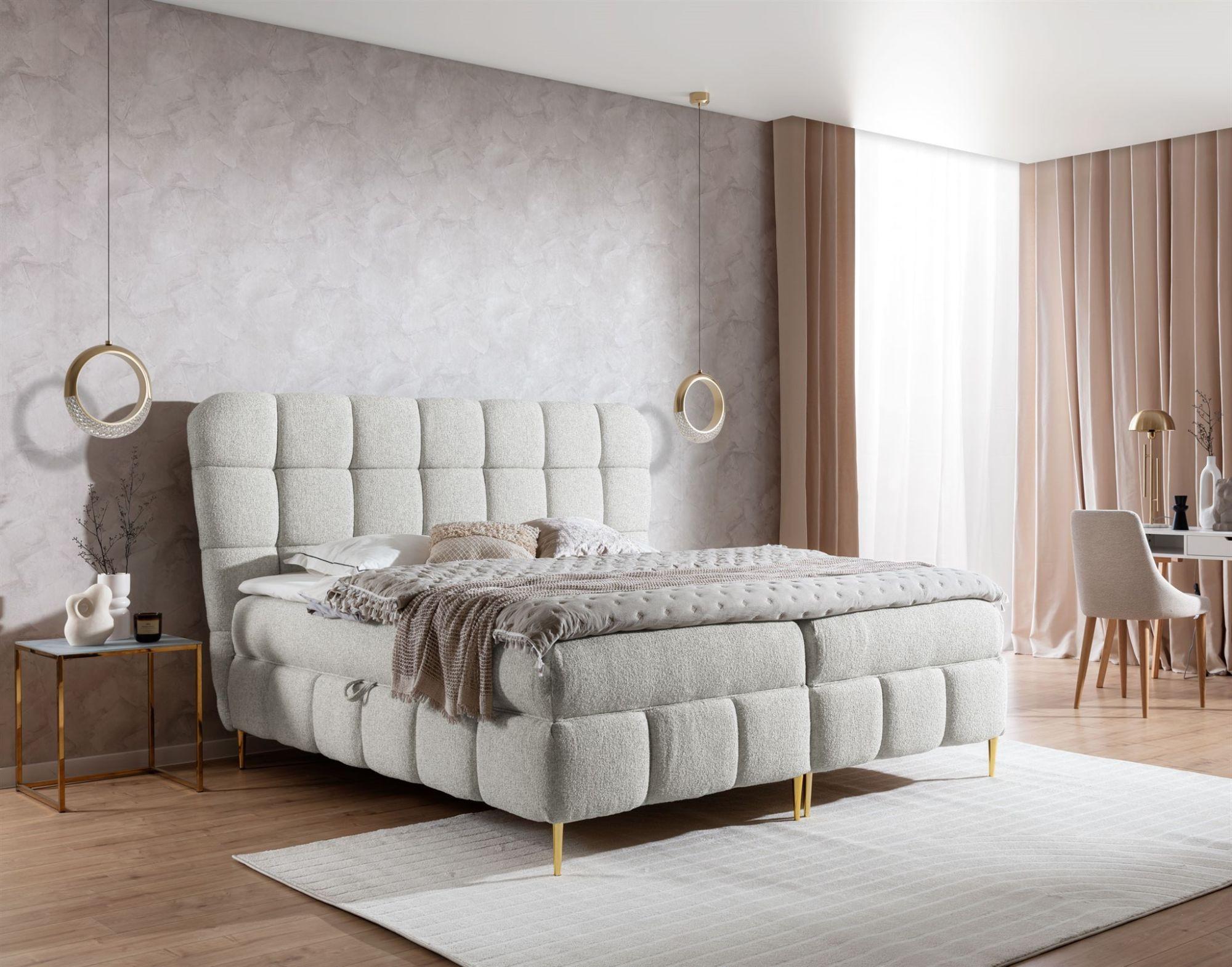 BOXBETT Grazia In Corbett Textil Fun Möbel Möbel > Betten > Boxspringbetten Weiß