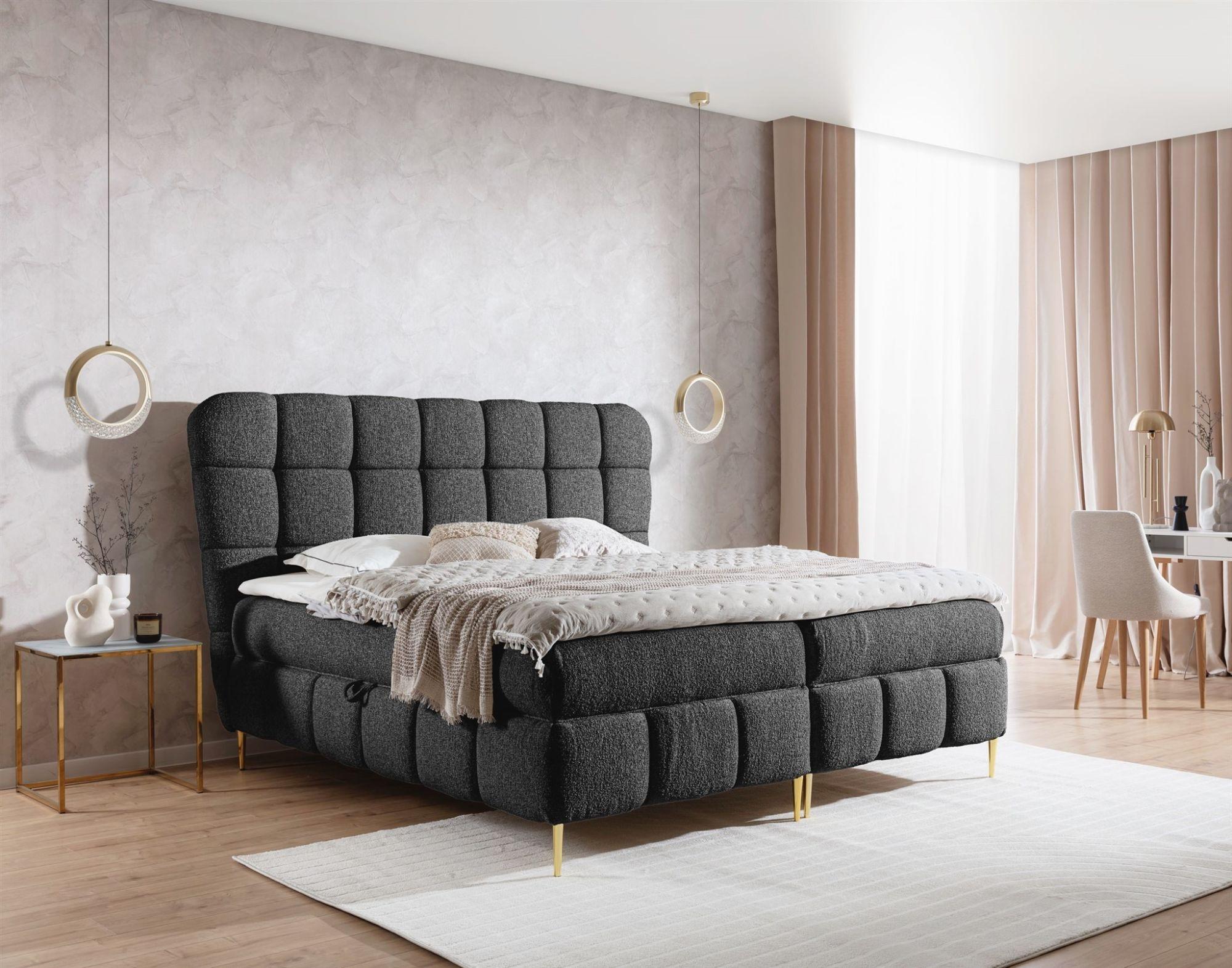 BOXBETT Grazia In Corbett Textil Fun Möbel Möbel > Betten > Boxspringbetten Schwarz