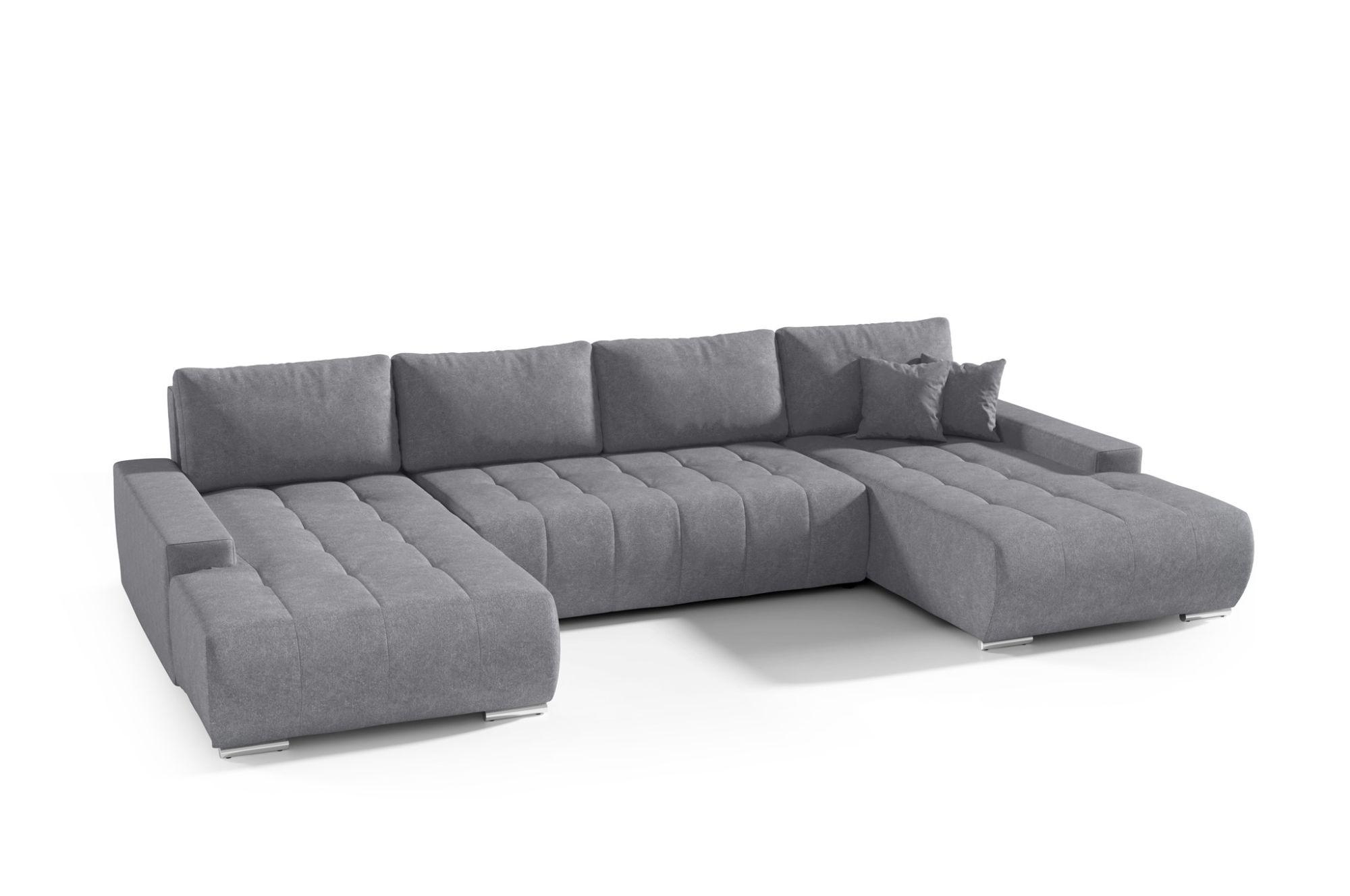 wohnli-moebel-suche-800000782143-1 WOHNLANDSCHAFT Vogar In Aston Textil Fun Möbel Möbel > Sofas & Couches > Wohnlandschaften > Wohnlandschaften U-Form Grau