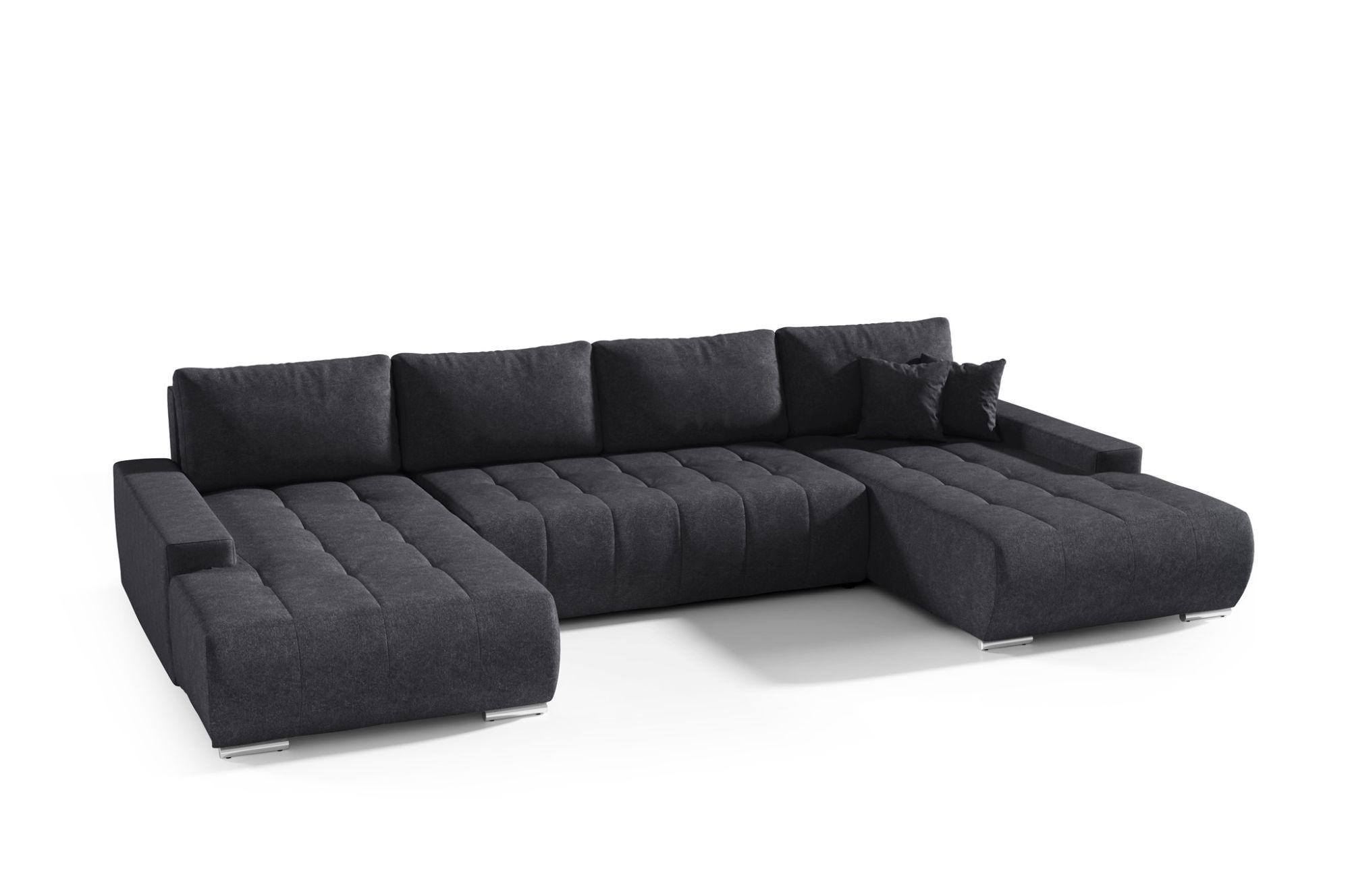 wohnli-moebel-suche-800000782165-1 WOHNLANDSCHAFT Vogar In Aston Textil Fun Möbel Möbel > Sofas & Couches > Wohnlandschaften > Wohnlandschaften U-Form Schwarz