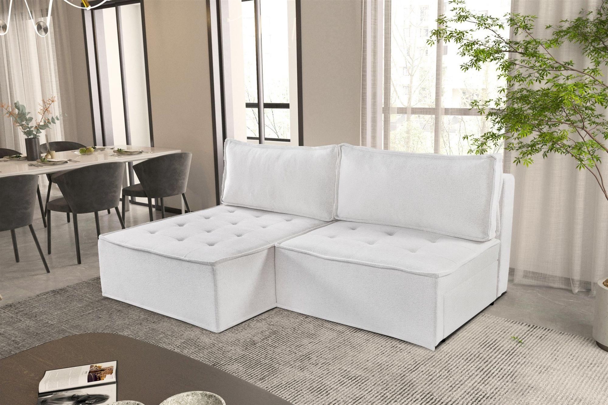 ECKSOFA Schlafsofa Amalia In Raven Textil Fun Möbel Möbel > Sofas & Couches > Wohnlandschaften > Ecksofas Weiß
