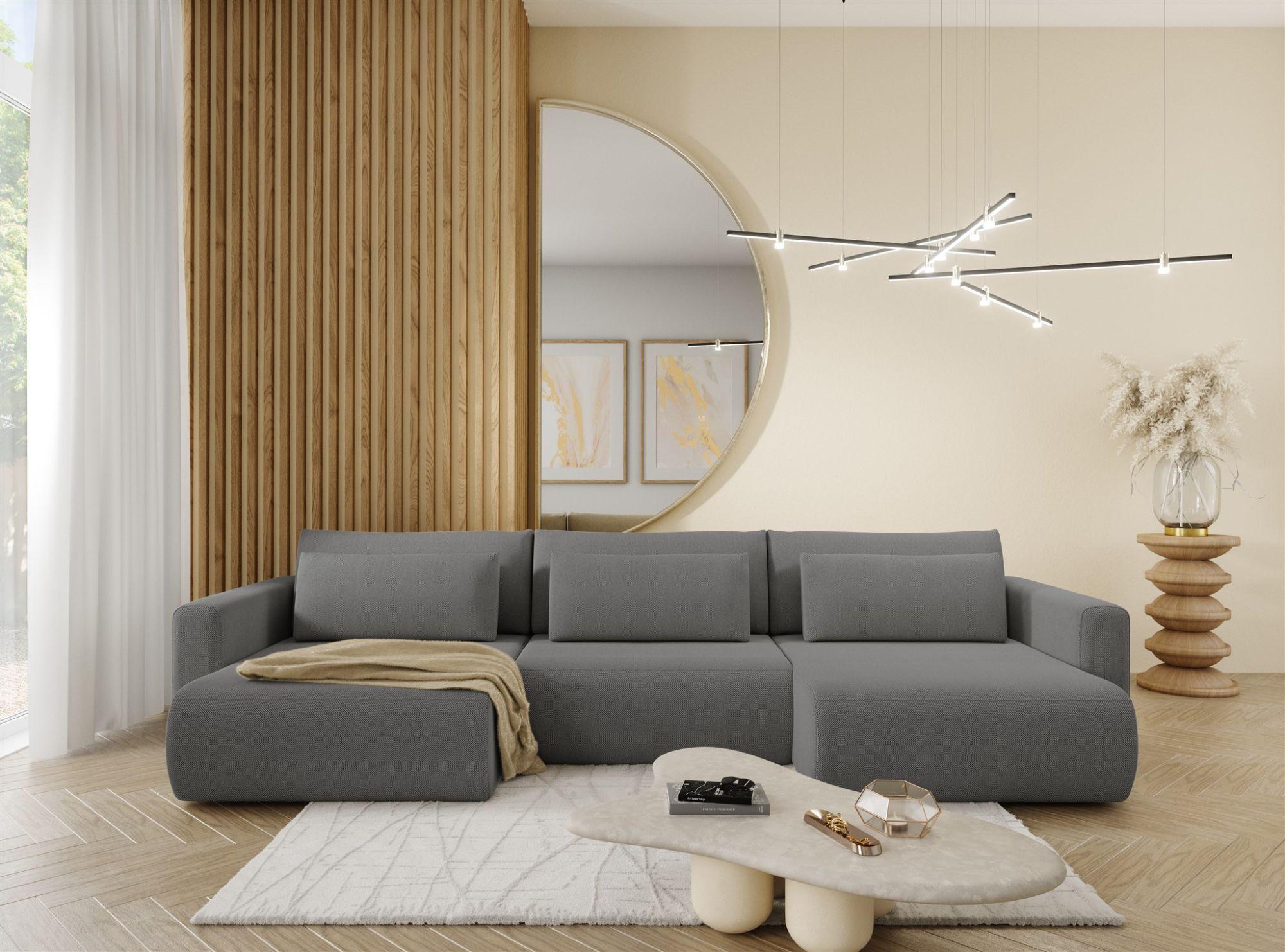 WOHNLANDSCHAFT Chaira Mit Schlaffunktion Textil Fun Möbel Möbel > Sofas & Couches > Wohnlandschaften > Wohnlandschaften U-Form Grau