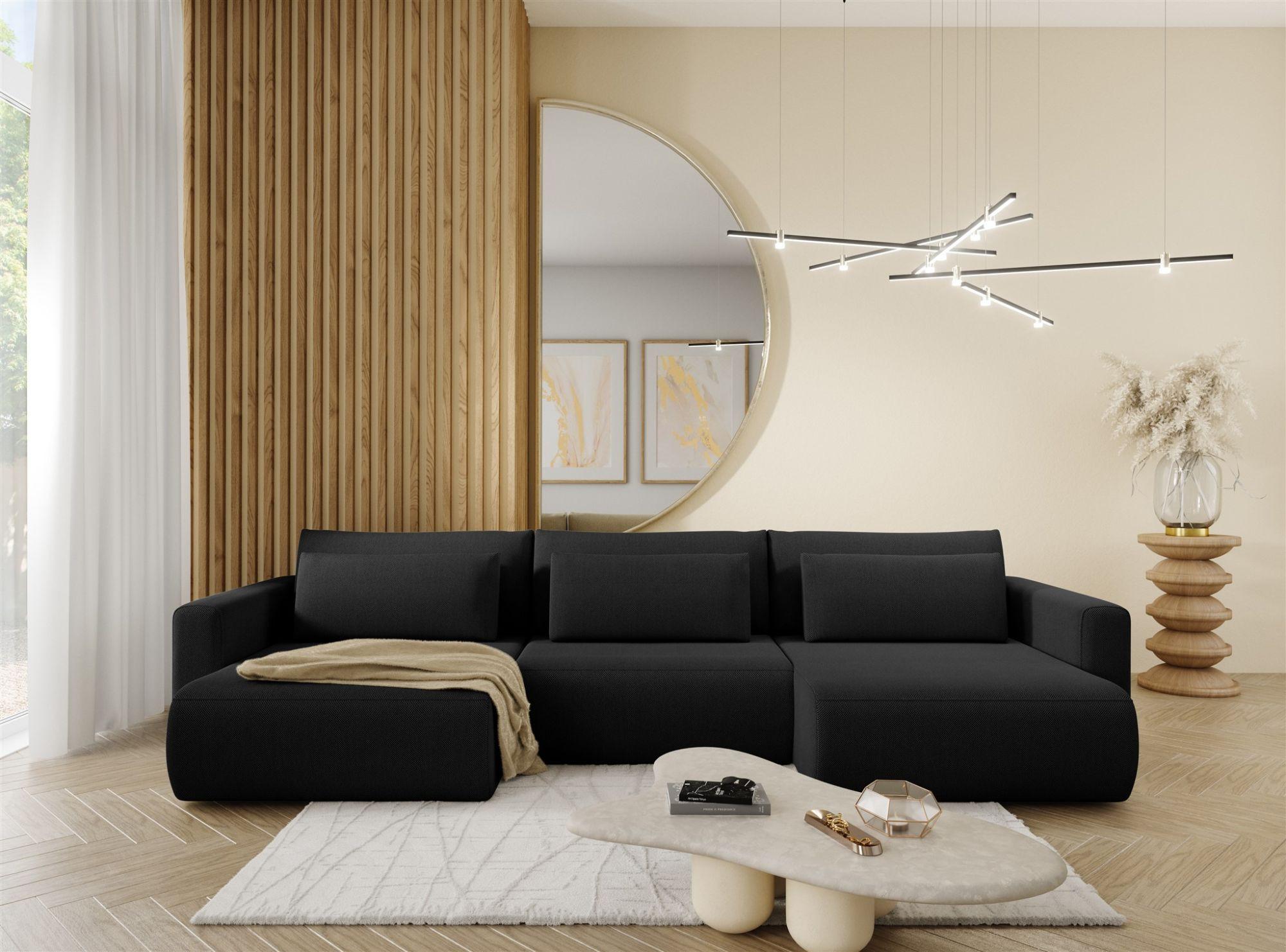 wohnli-moebel-suche-800000782350-1 WOHNLANDSCHAFT Chaira Mit Schlaffunktion Textil Fun Möbel Möbel > Sofas & Couches > Wohnlandschaften > Wohnlandschaften U-Form Schwarz